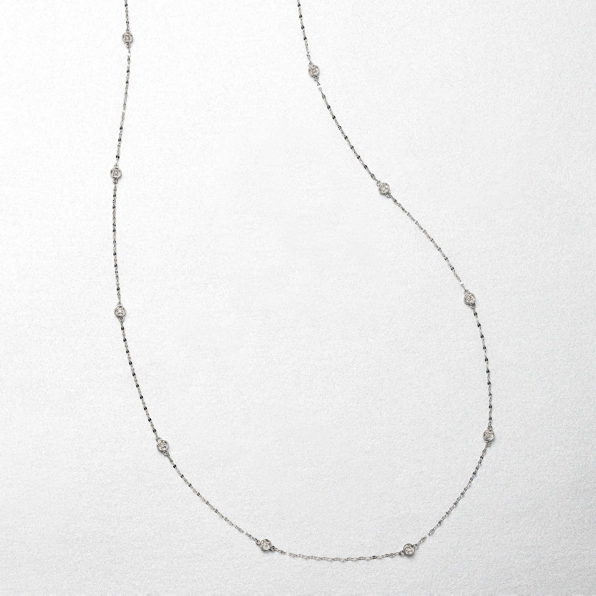 ダイヤモンド プラチナネックレス(ロング/74.5cm/4月誕生石)《25A03609》