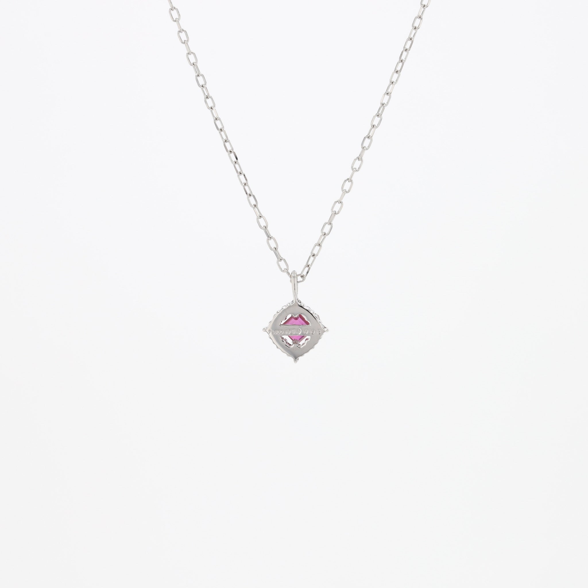 プラチナ ルビー ダイヤモンド ネックレス （R0.25ct D0.12ct