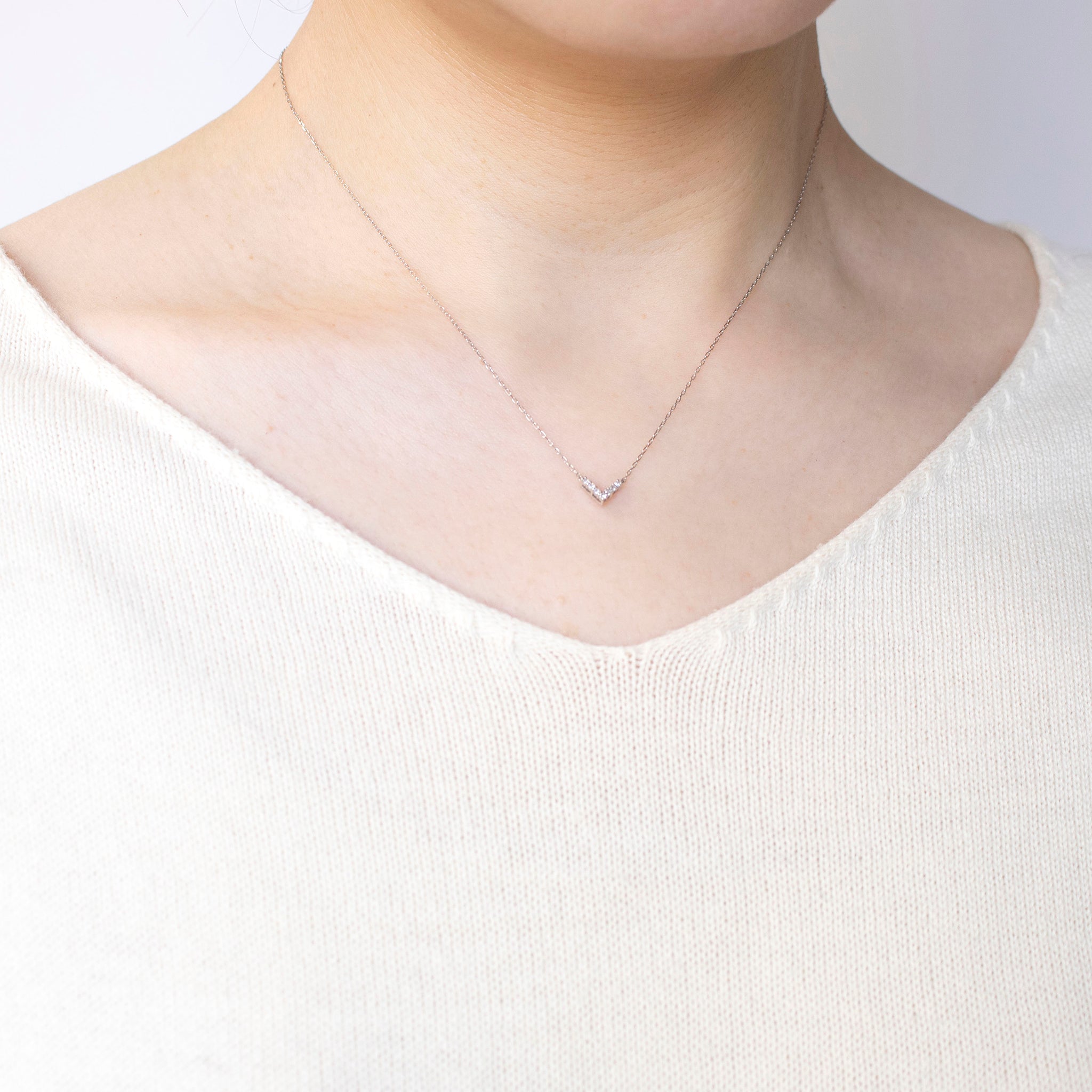 プラチナクロスダイヤモンドネックレス 4℃ ヨンドシー ダイヤモンド Wクロス ネックレス Pt850 プラチナ