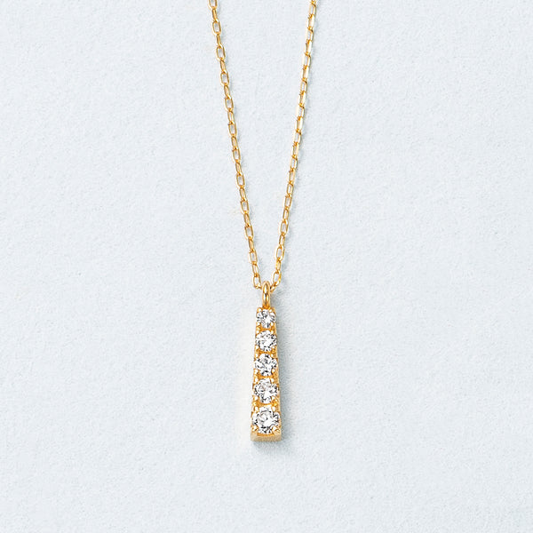 4℃❗️k18PGライン　アーチダイヤモンドネックレス　k18ダイヤネックレス 美品【4℃ ヨンドシー】現行 K18YG ダイヤモンド ライン