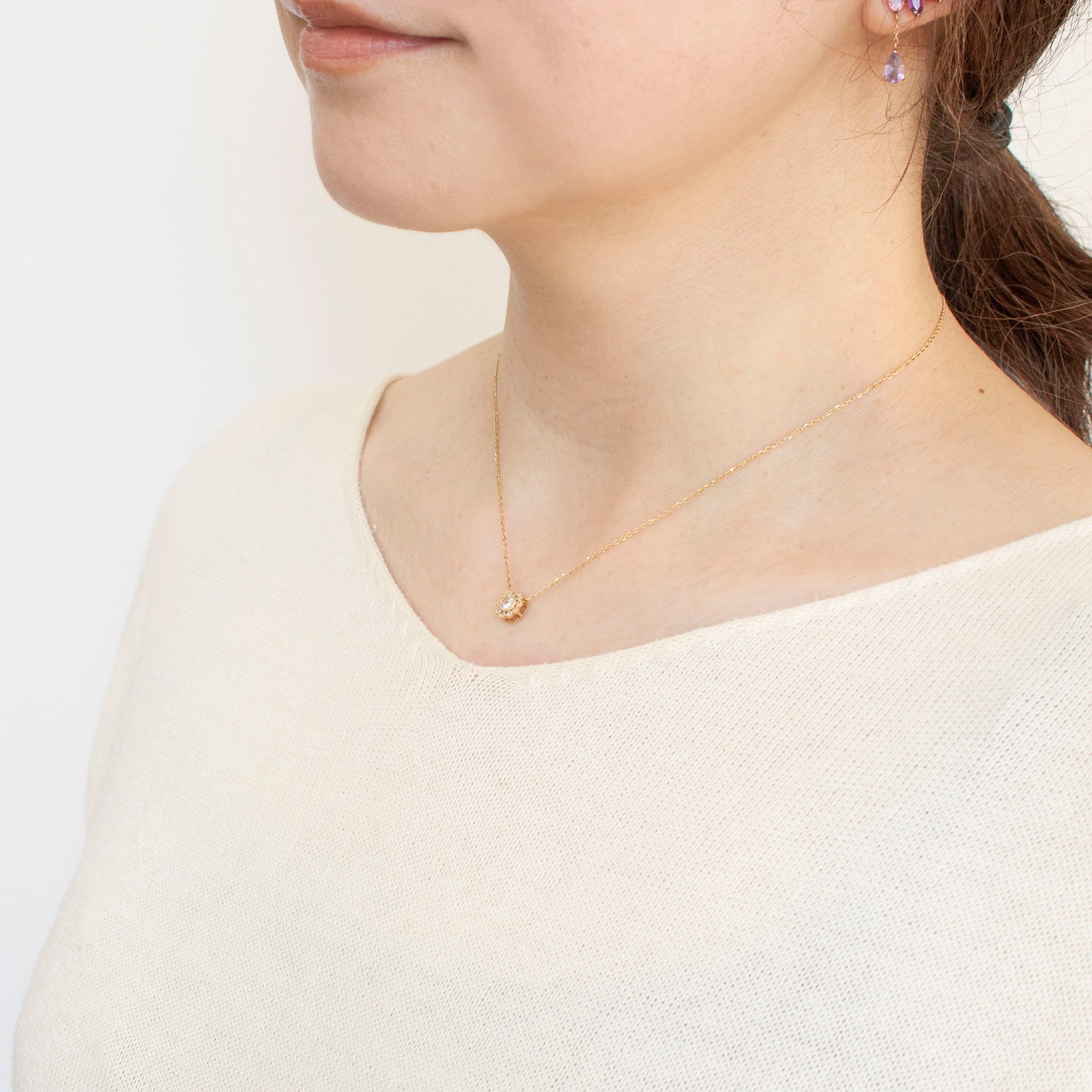 ダイヤモンド K18ネックレス(0.15カラット/Dカラー/SI2/EX