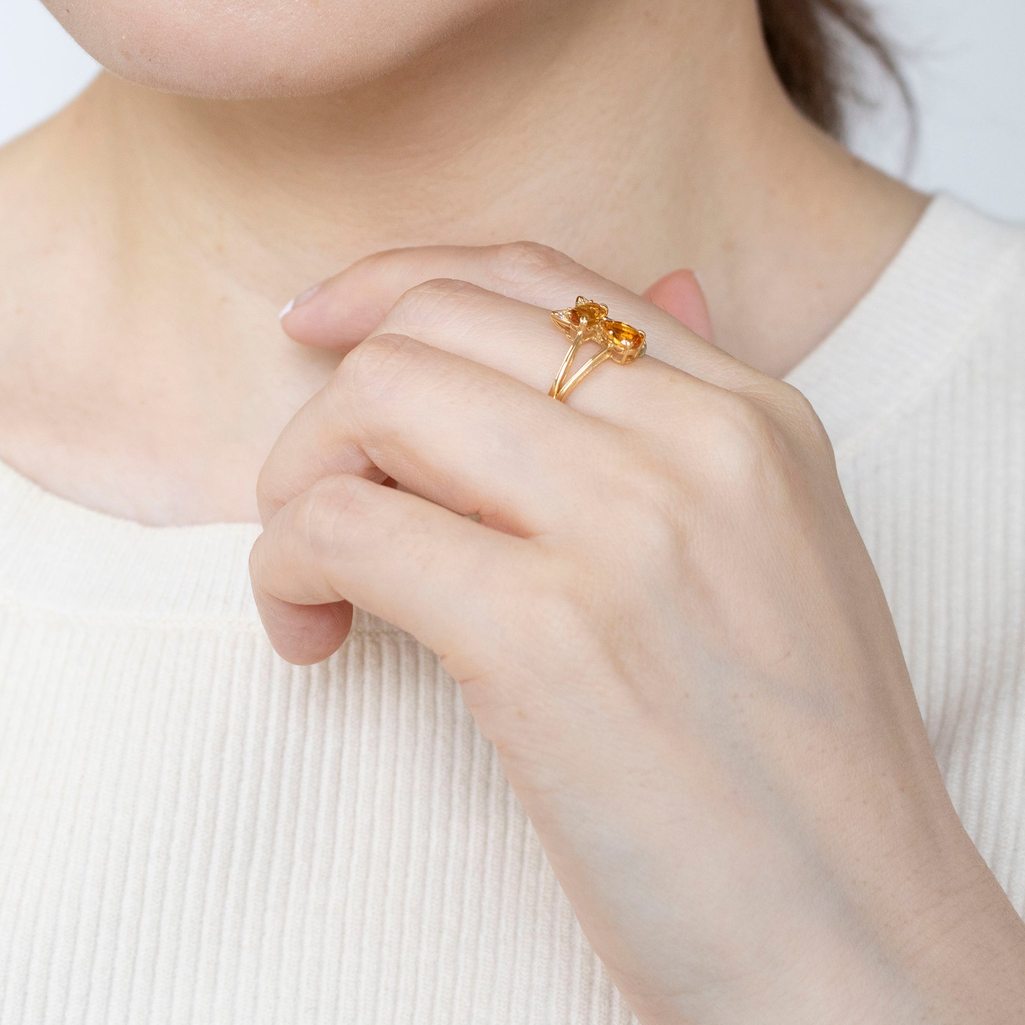 【期間限定出品】18K シトリン　リング　14号 シトリン リング 18金 イエローゴールド k18 18k 指輪