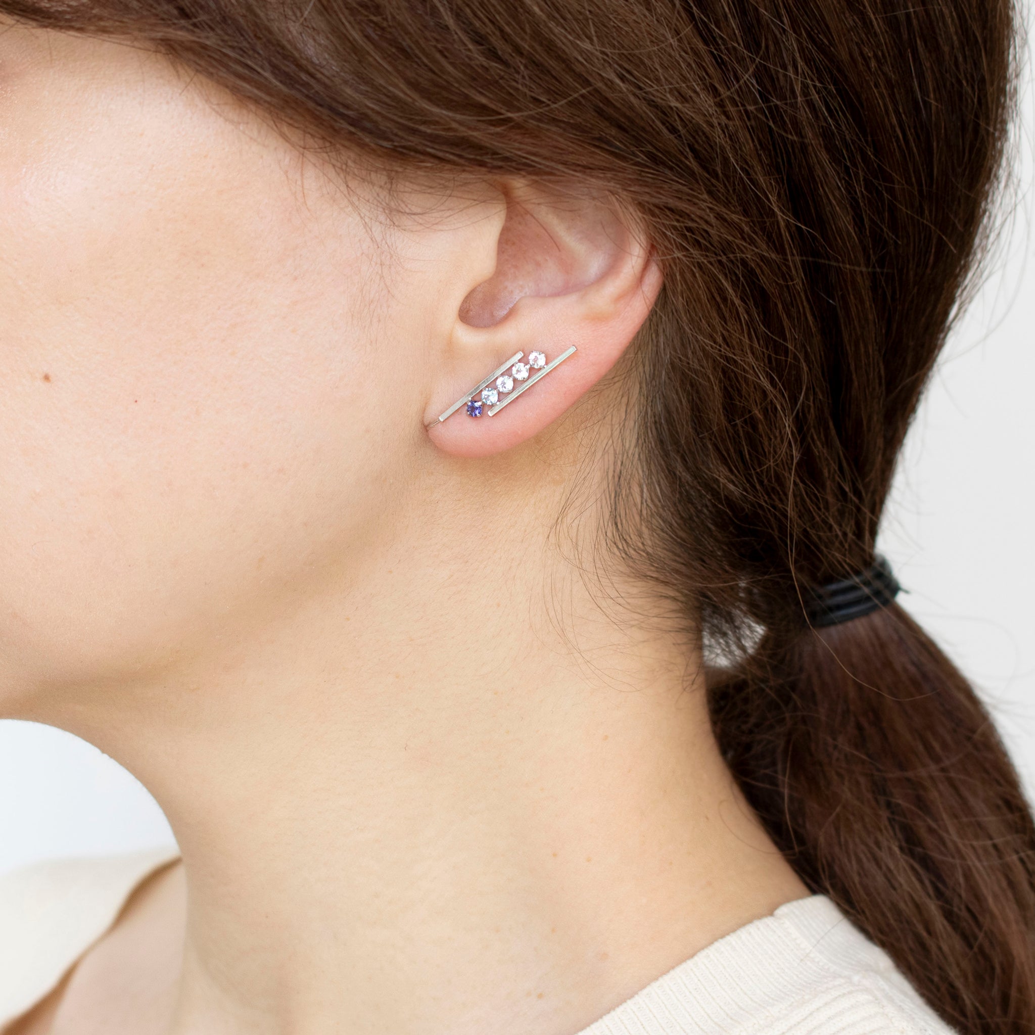 アイオライト/ブルートパーズ K14イヤリング《25C70123