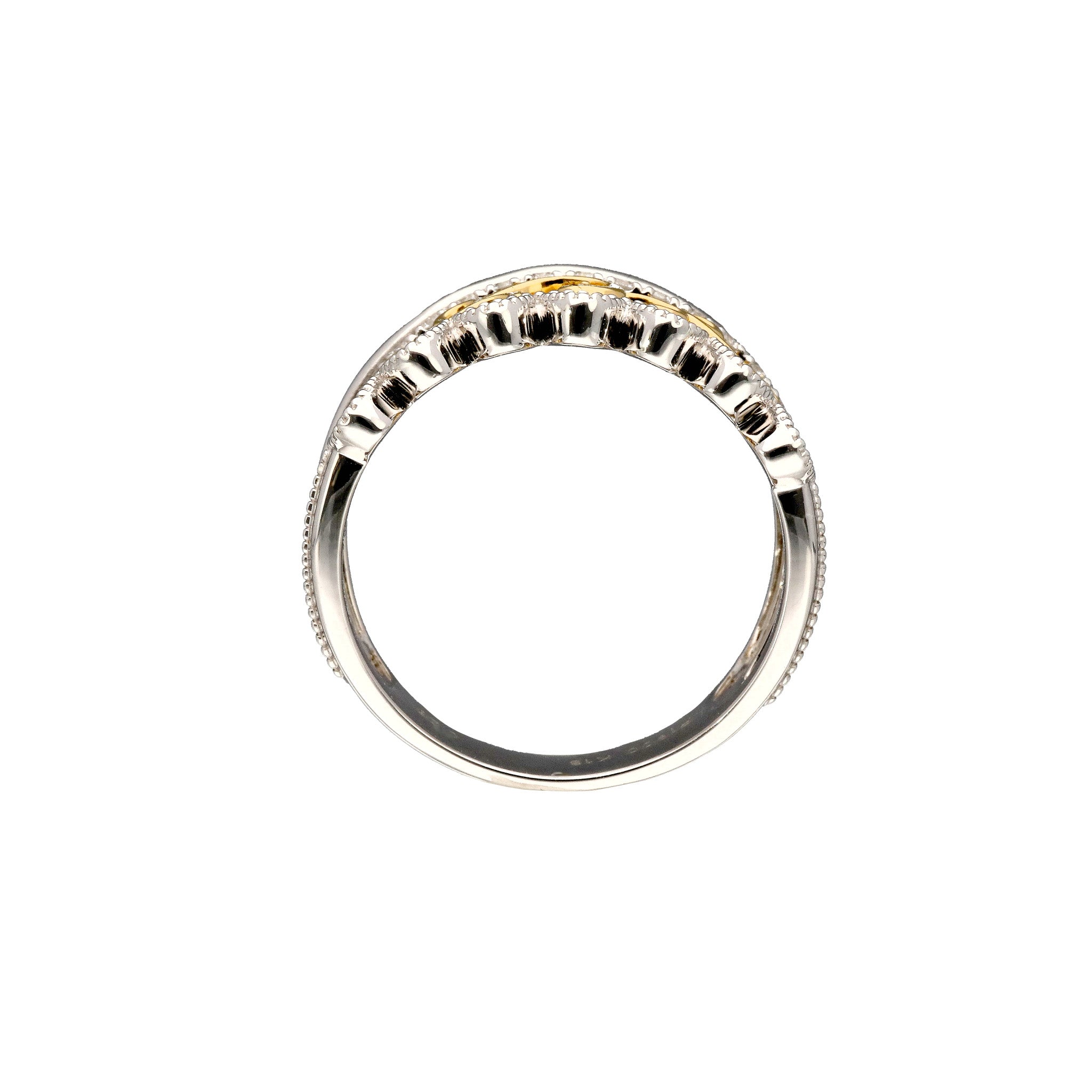 ダイヤモンド プラチナ/K18リング(コンビカラー/4月誕生石/鑑別書付)《25C80101》