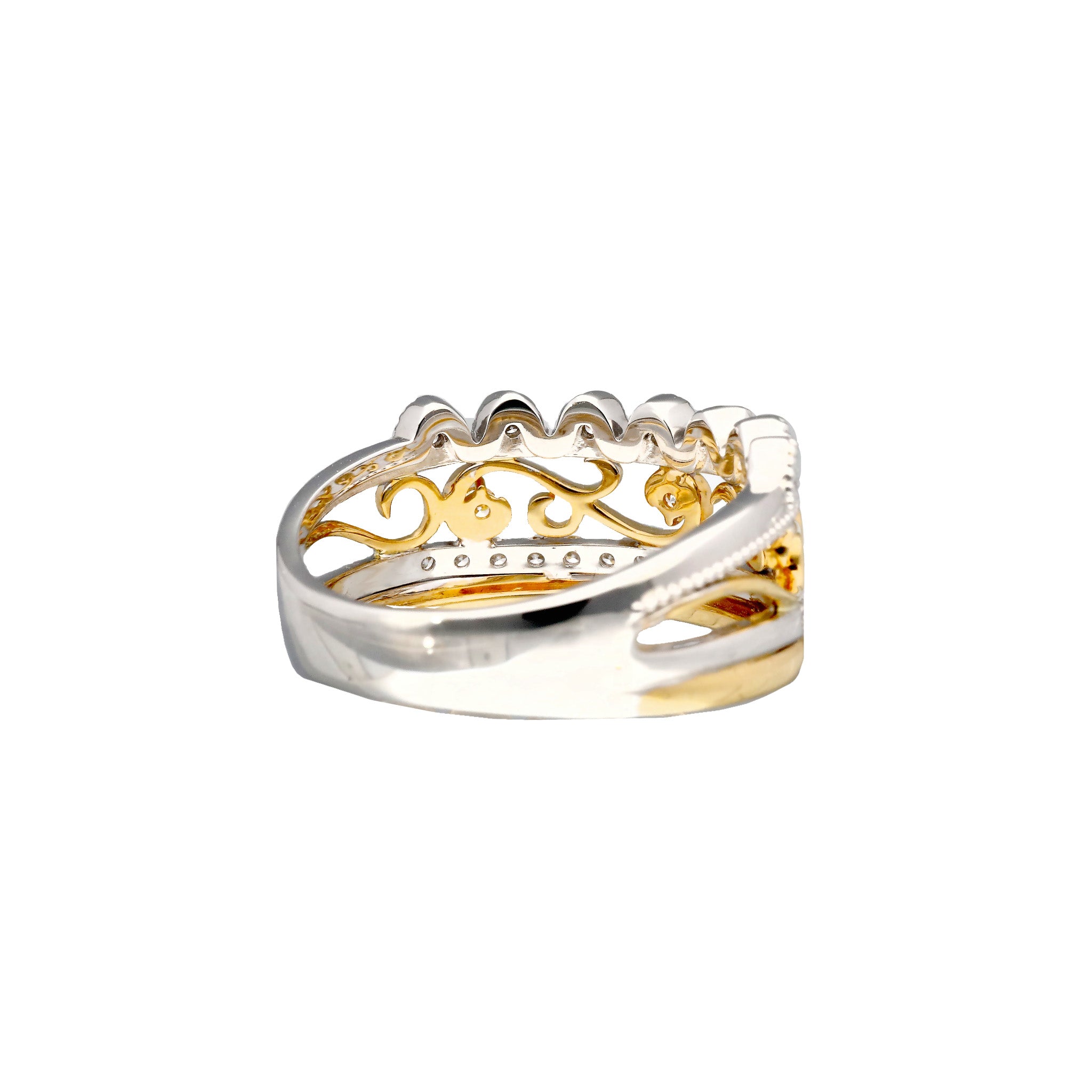 ダイヤモンド プラチナ/K18リング(コンビカラー/4月誕生石/鑑別書付)《25C80102》