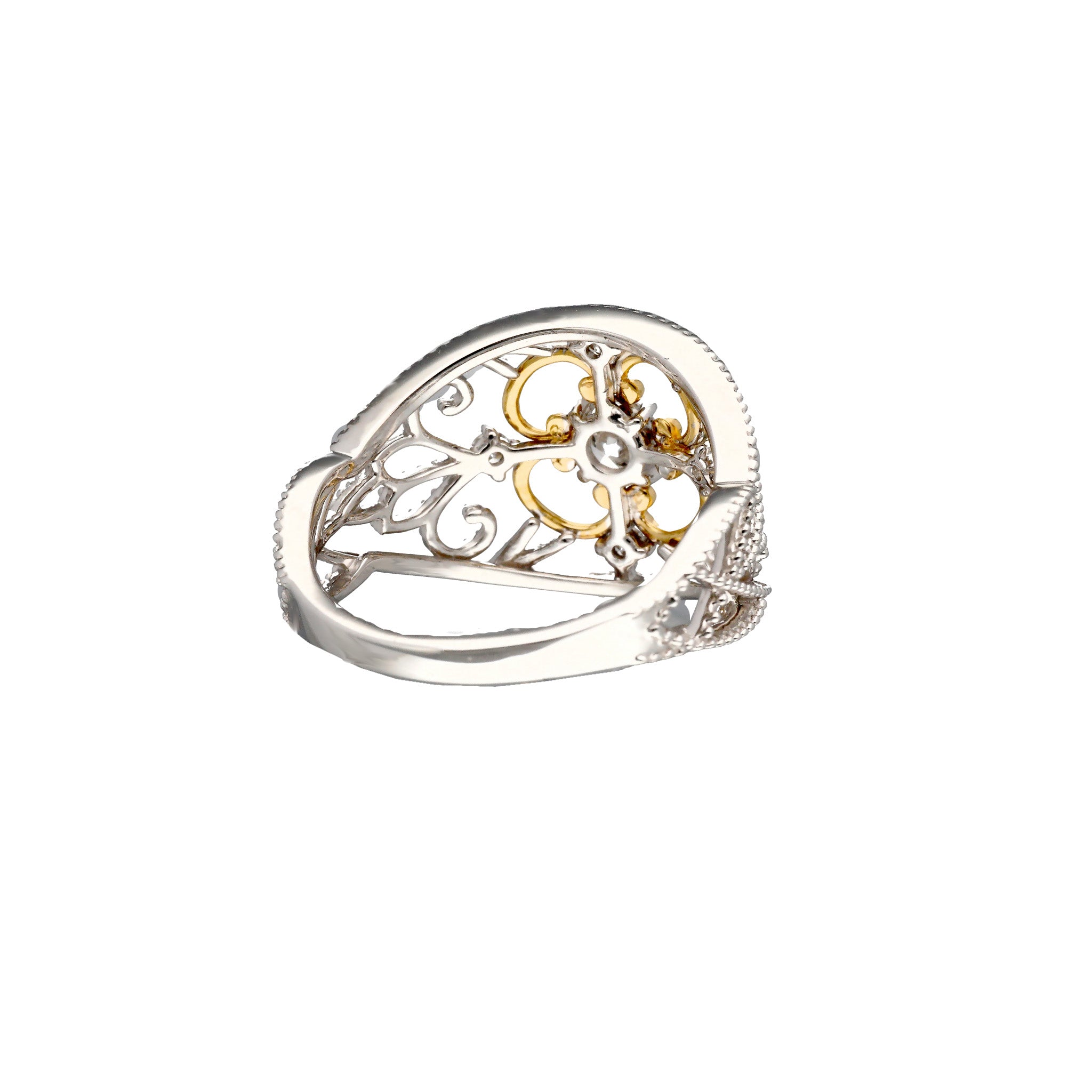 ダイヤモンド プラチナ/K18リング(0.20カラット/Dカラー/SI2/EX/コンビカラー/4月誕生石/グレーディングレポート付)《25C80104》