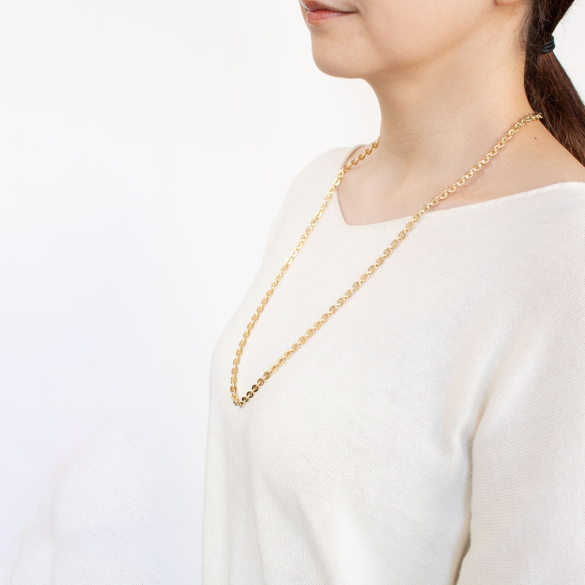 【限定1点】K18ネックレス(ロング/70cm)《25C80105》