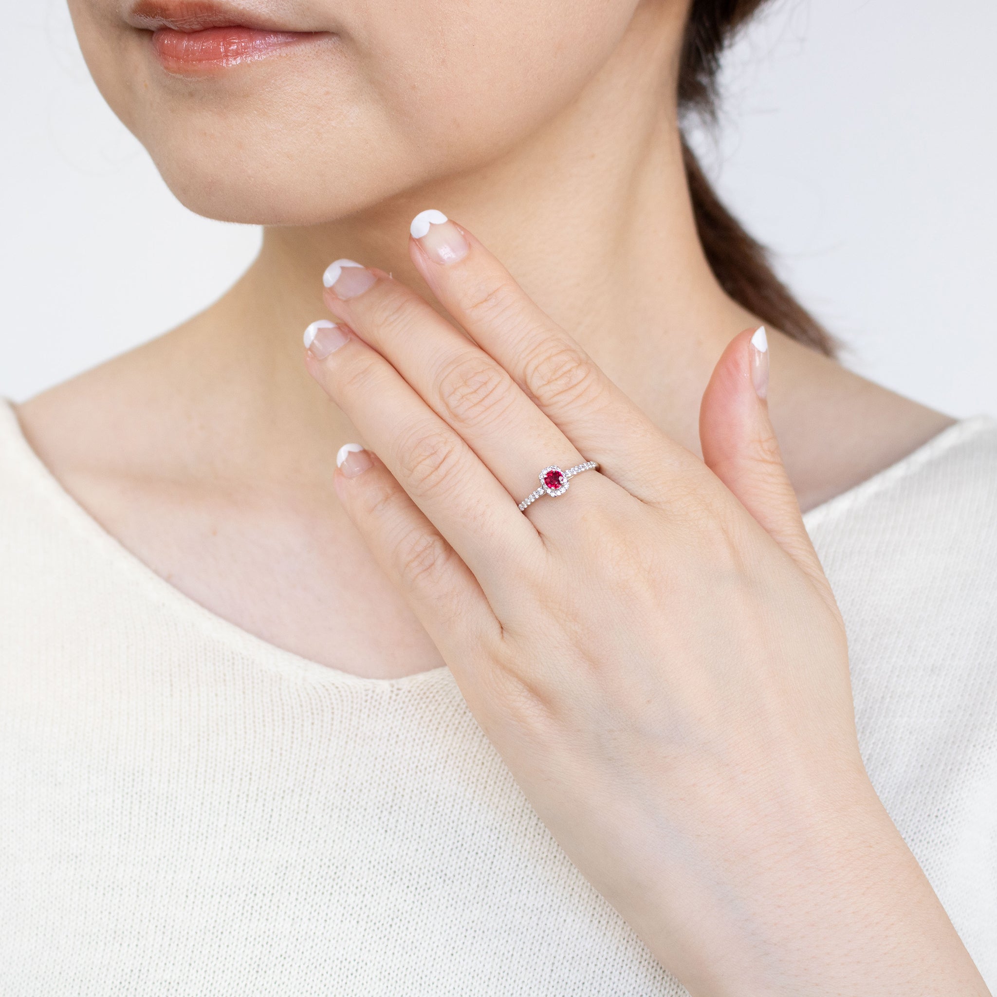 【限定1点】ルビー/ダイヤモンド プラチナリング(ノーヒート/非加熱/ピジョンブラッド/7月誕生石/鑑別書付)《25C80112》