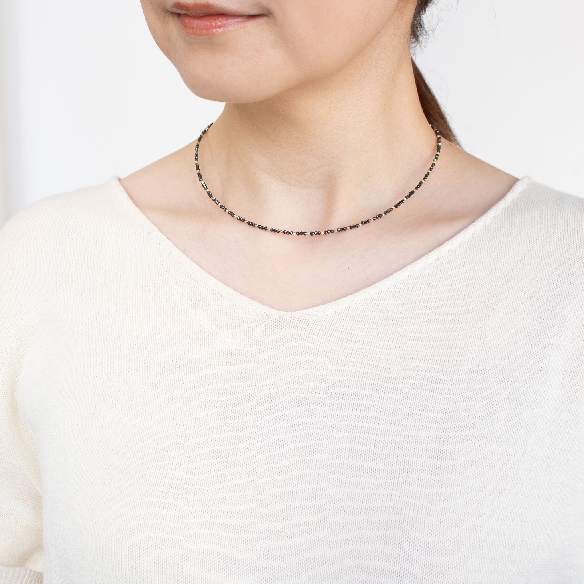 ブラックダイヤモンド K18ネックレス(計8.00カラット/4月誕生石)《25C80114》