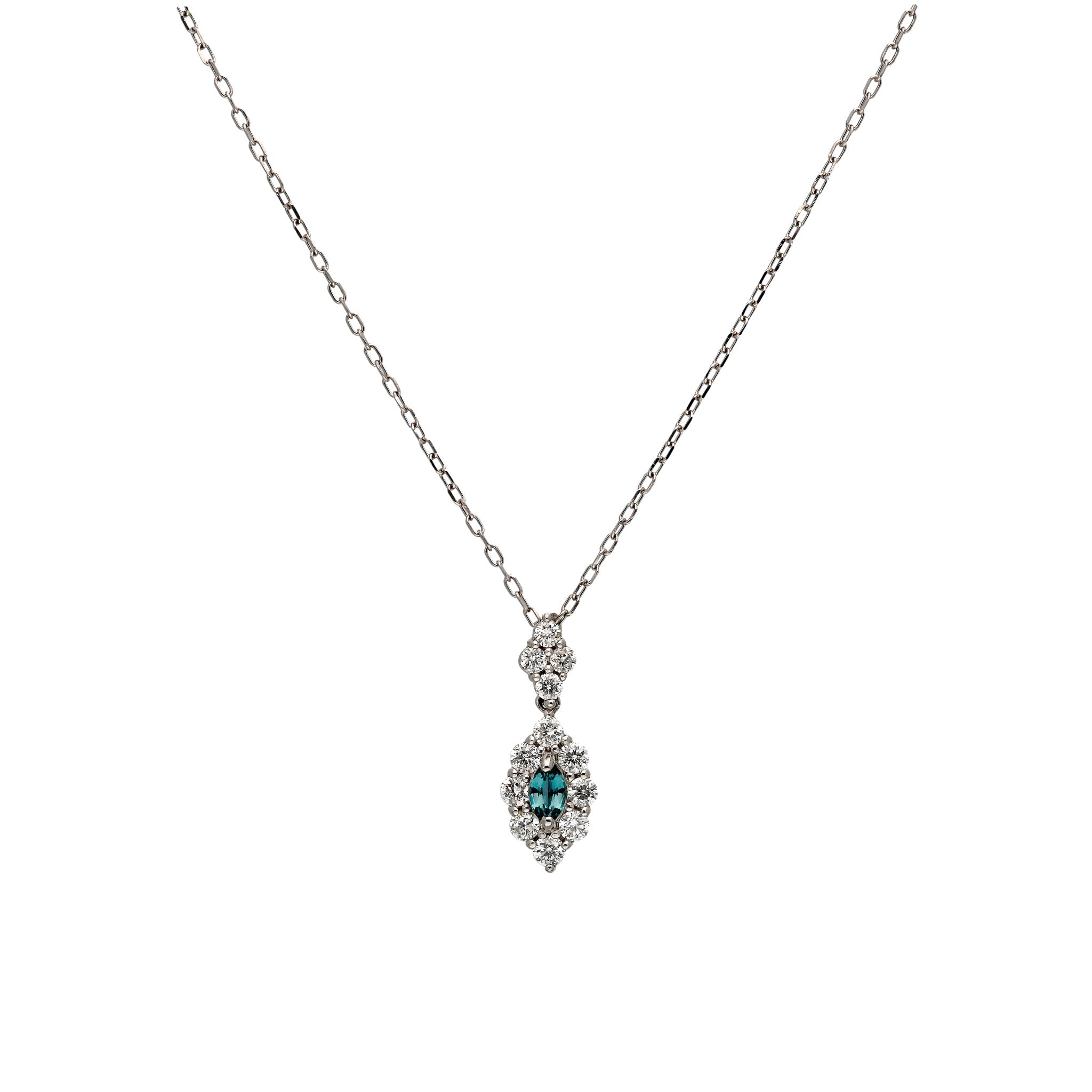 アレキサンドライト/ダイヤモンド プラチナネックレス(6月誕生石)《25C80115》