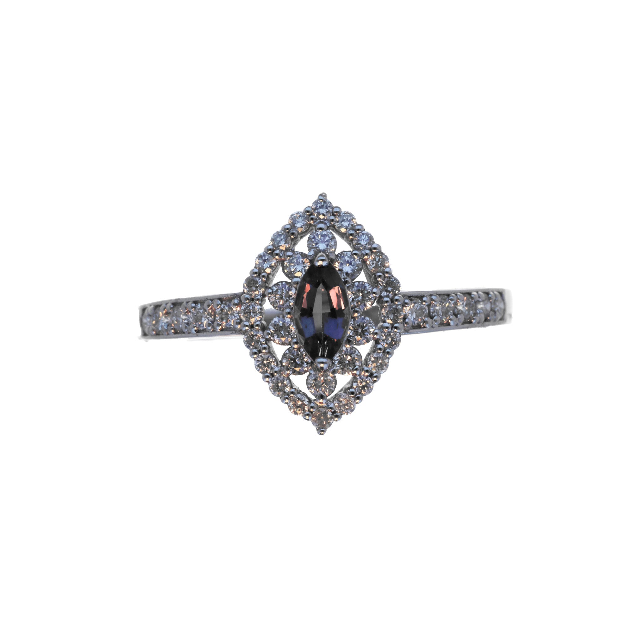 アレキサンドライト/ダイヤモンド プラチナリング(6月誕生石)《25C80116》