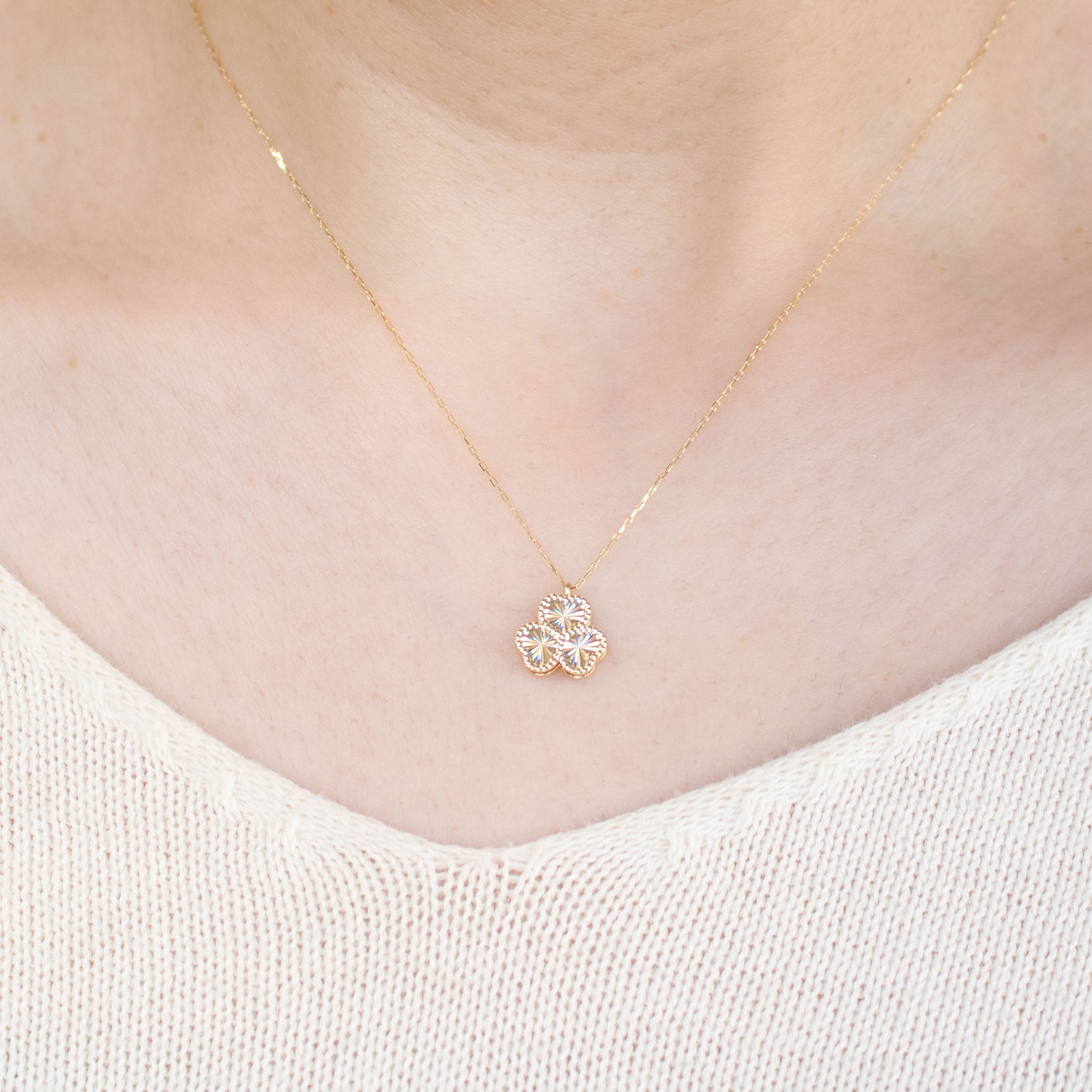 K18ネックレス(クローバーモチーフ)《25C80120》