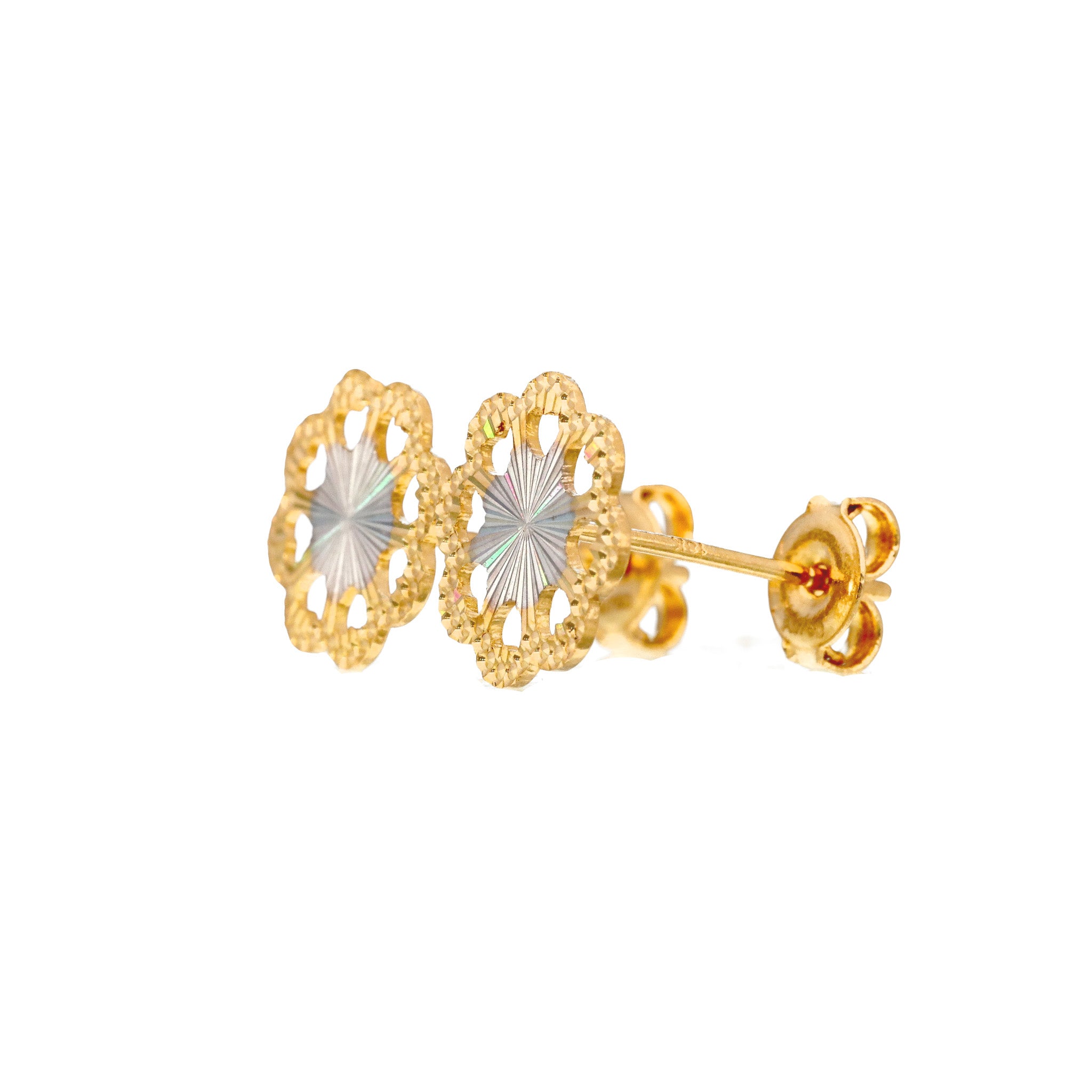 K18ピアス(コンビカラー/フラワーモチーフ)《25C80121》