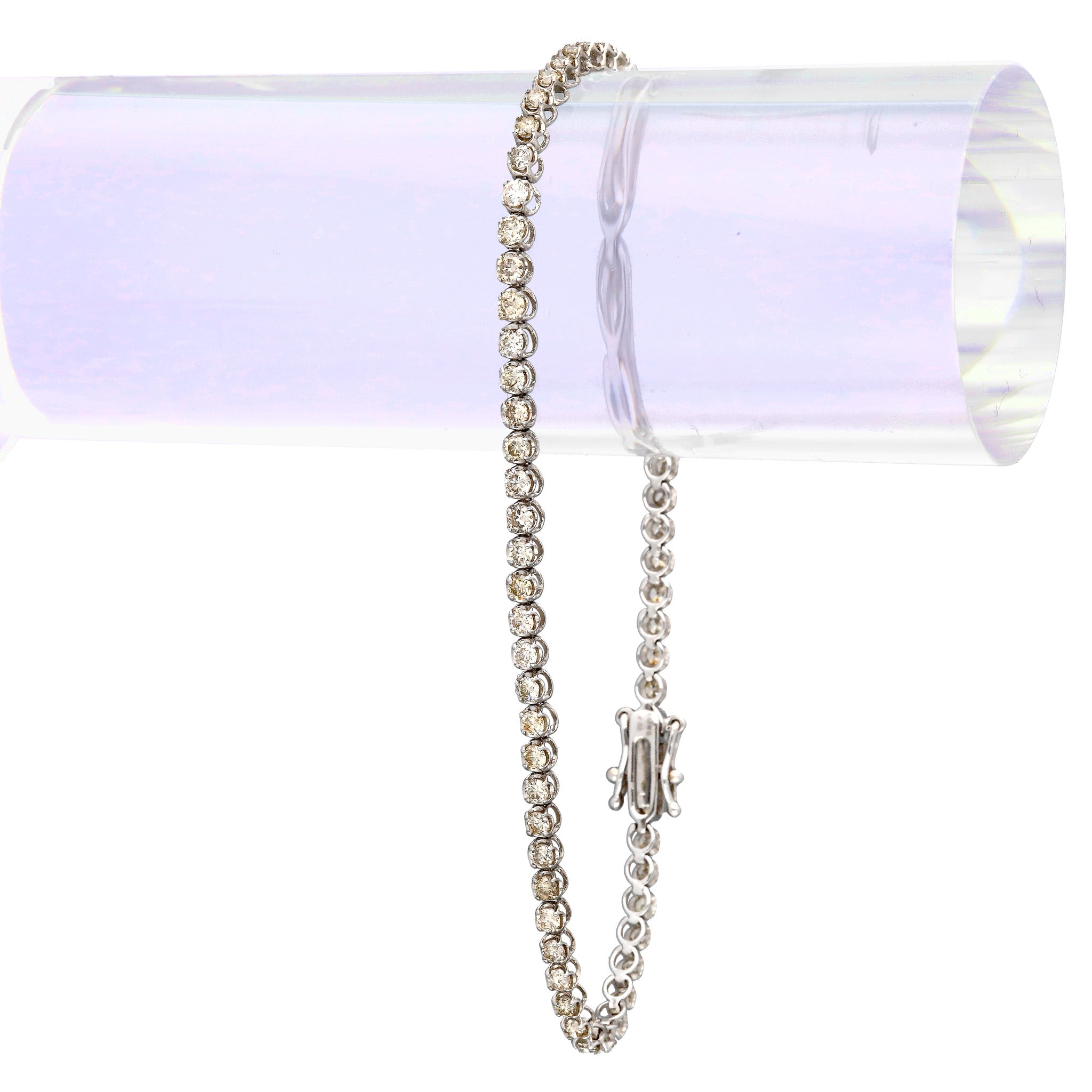 【限定1点】ダイヤモンド K18ブレスレット(計2.0カラット/テニス/鑑別書付/4月誕生石)《25C80122》