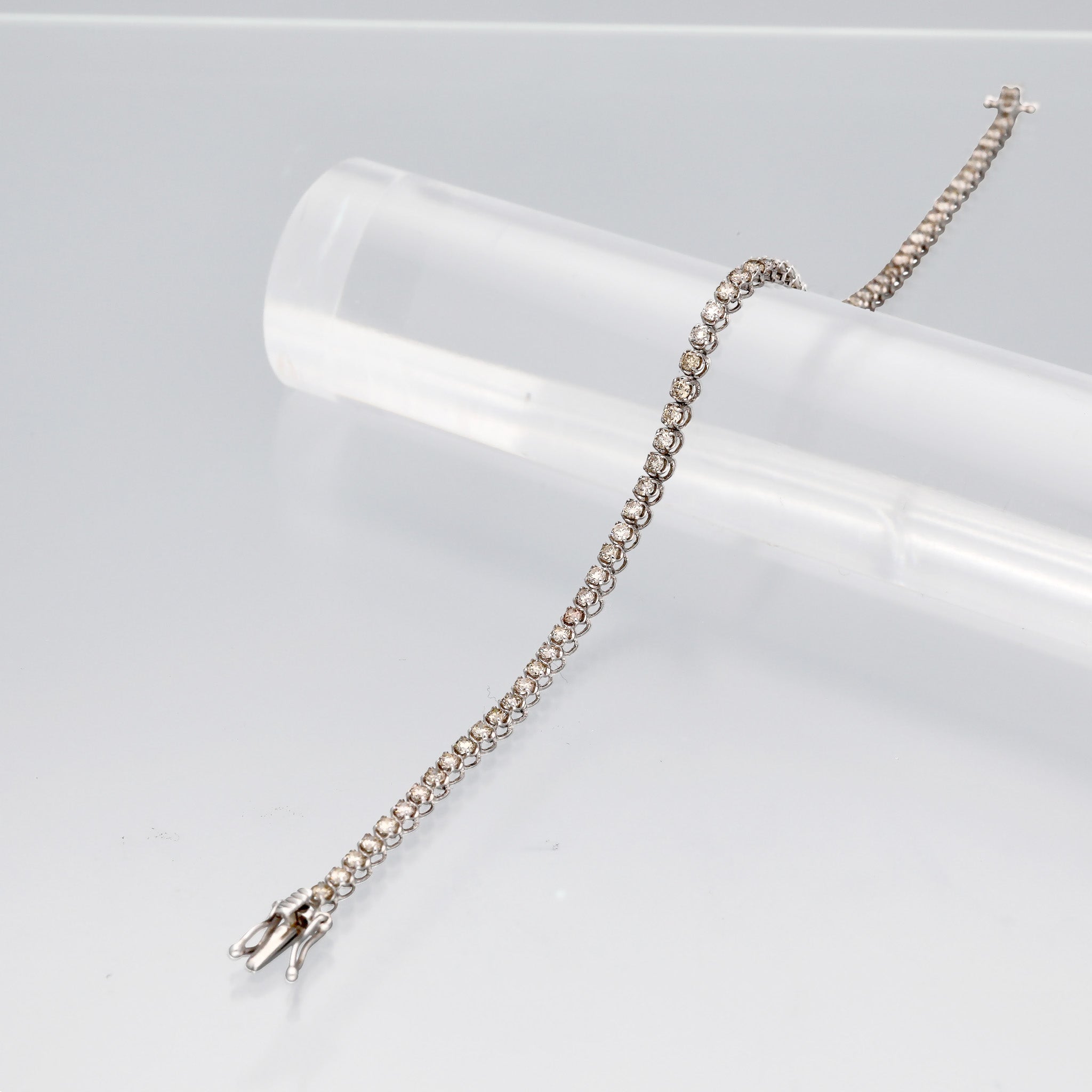 【限定1点】ダイヤモンド K18ブレスレット(計2.0カラット/テニス/鑑別書付/4月誕生石)《25C80122》