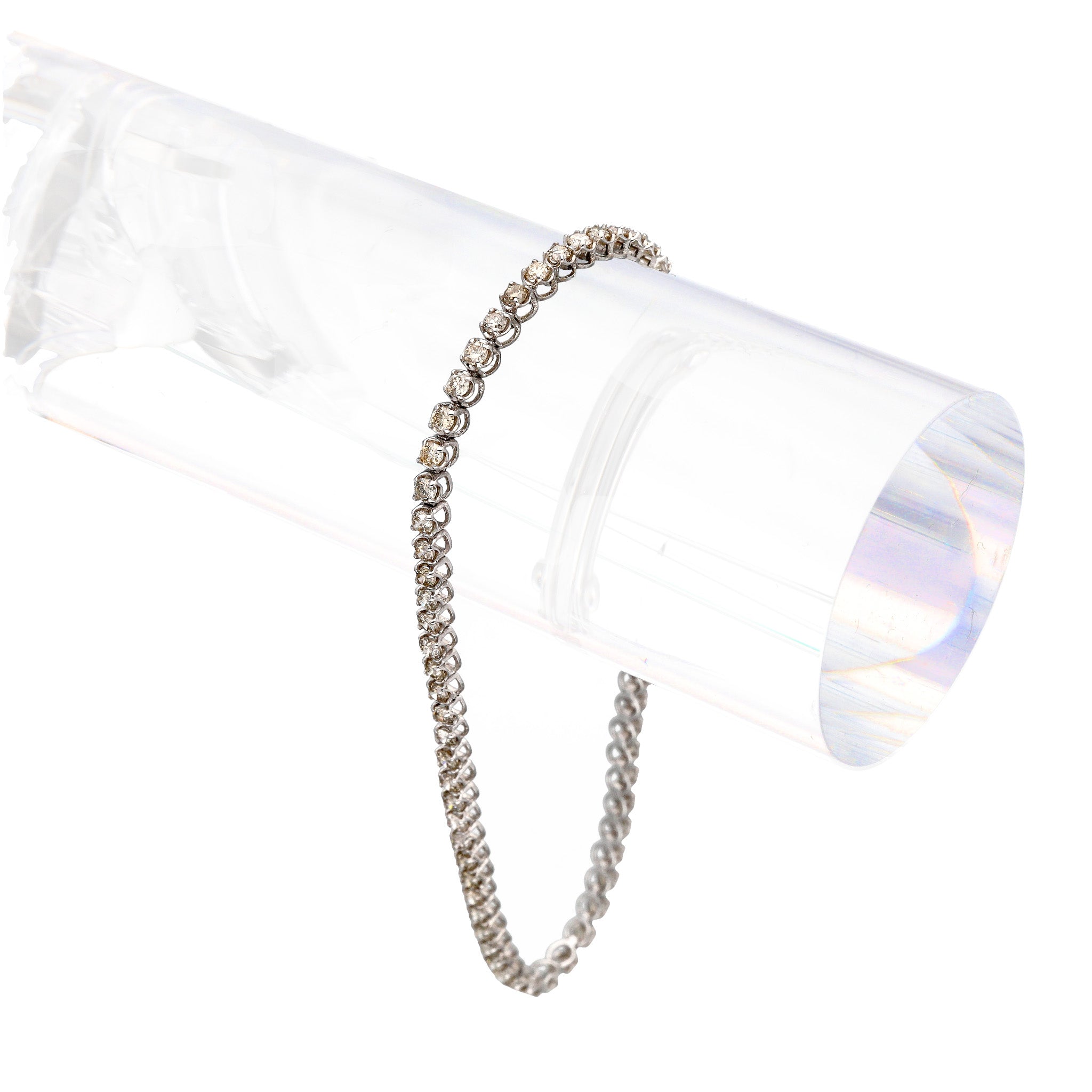 【限定1点】ダイヤモンド K18ブレスレット(計2.0カラット/テニス/鑑別書付/4月誕生石)《25C80122》