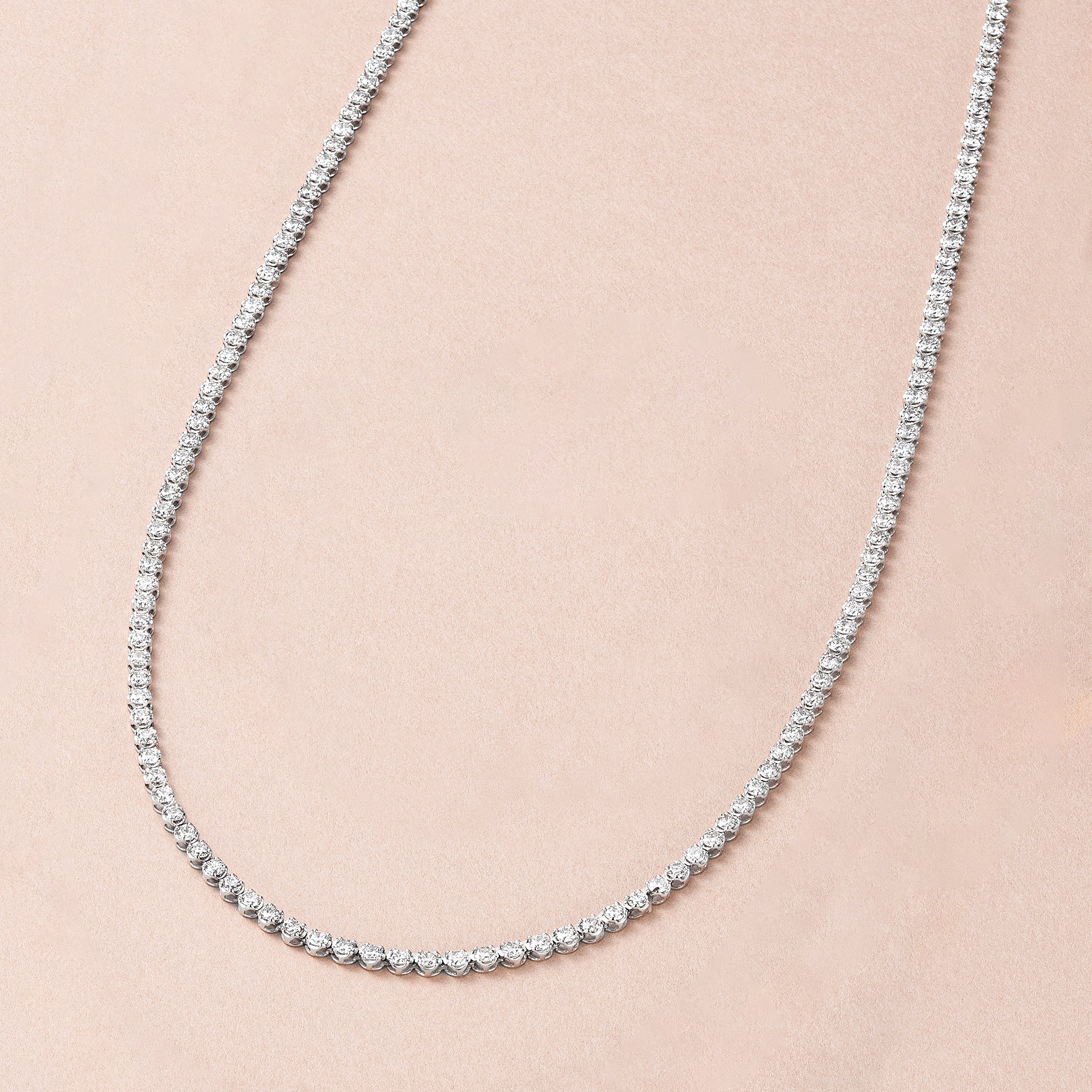 【限定1点】ダイヤモンド プラチナネックレス(計5.0カラット/テニス/鑑別書付/4月誕生石)《25C80123》