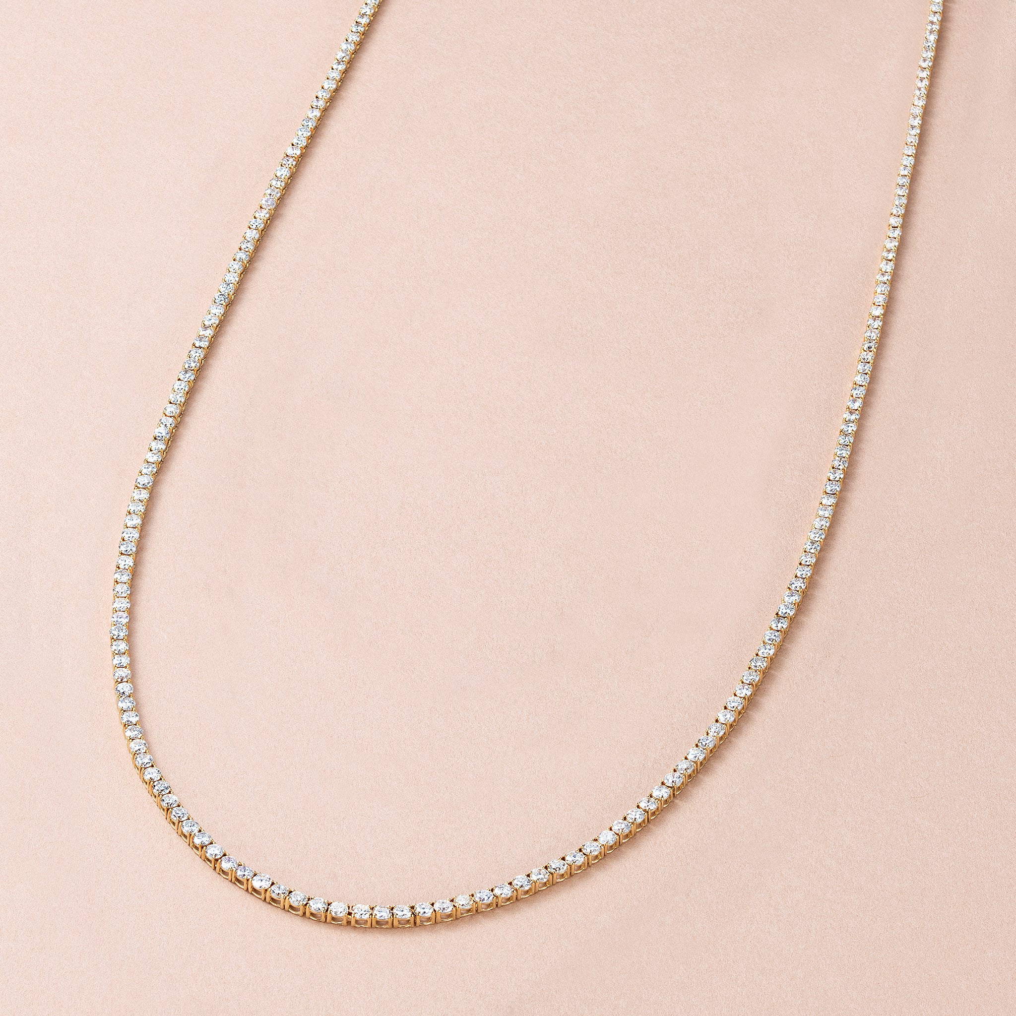 【限定1点】ダイヤモンド K18ネックレス(計10.0カラット/テニス/鑑別書付/4月誕生石)《25C80124》