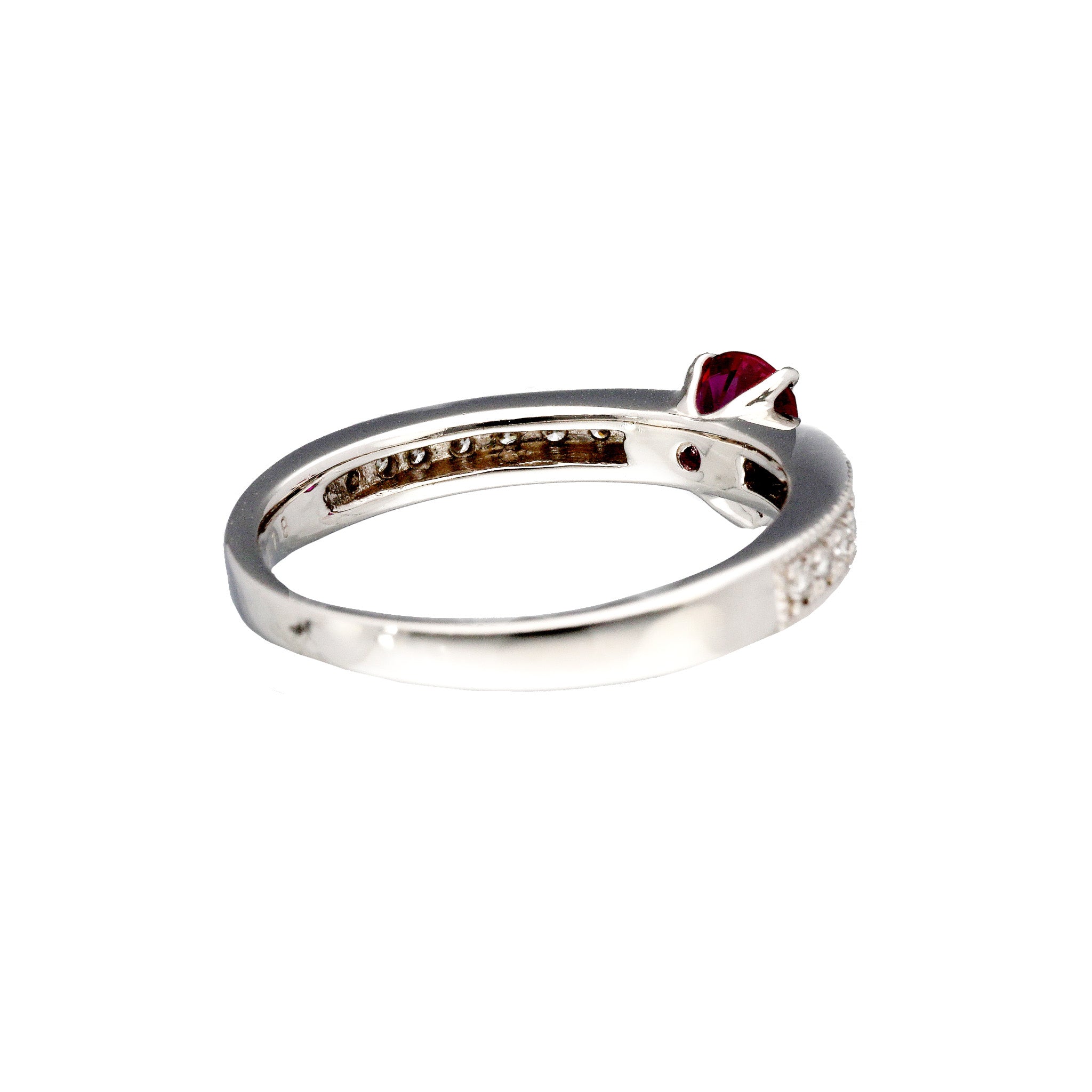 【限定1点】ルビー/ダイヤモンド プラチナリング(ノーヒート/非加熱/ピジョンブラッド/7月誕生石/鑑別書付)《25C80129》