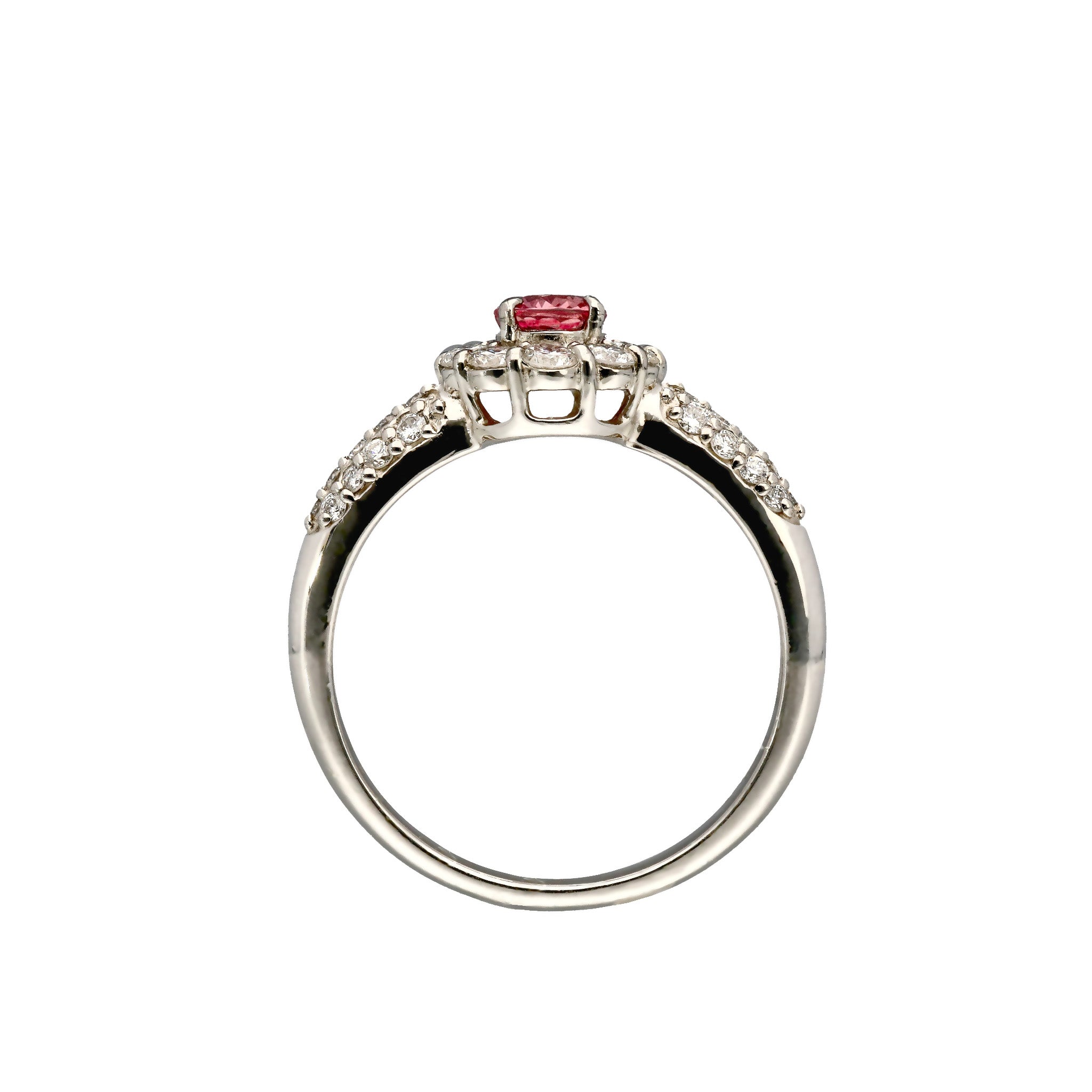 【限定1点】パパラチアサファイア/ダイヤモンド プラチナリング(ノーヒート/非加熱/9月誕生石/鑑別書付)《25C80131》