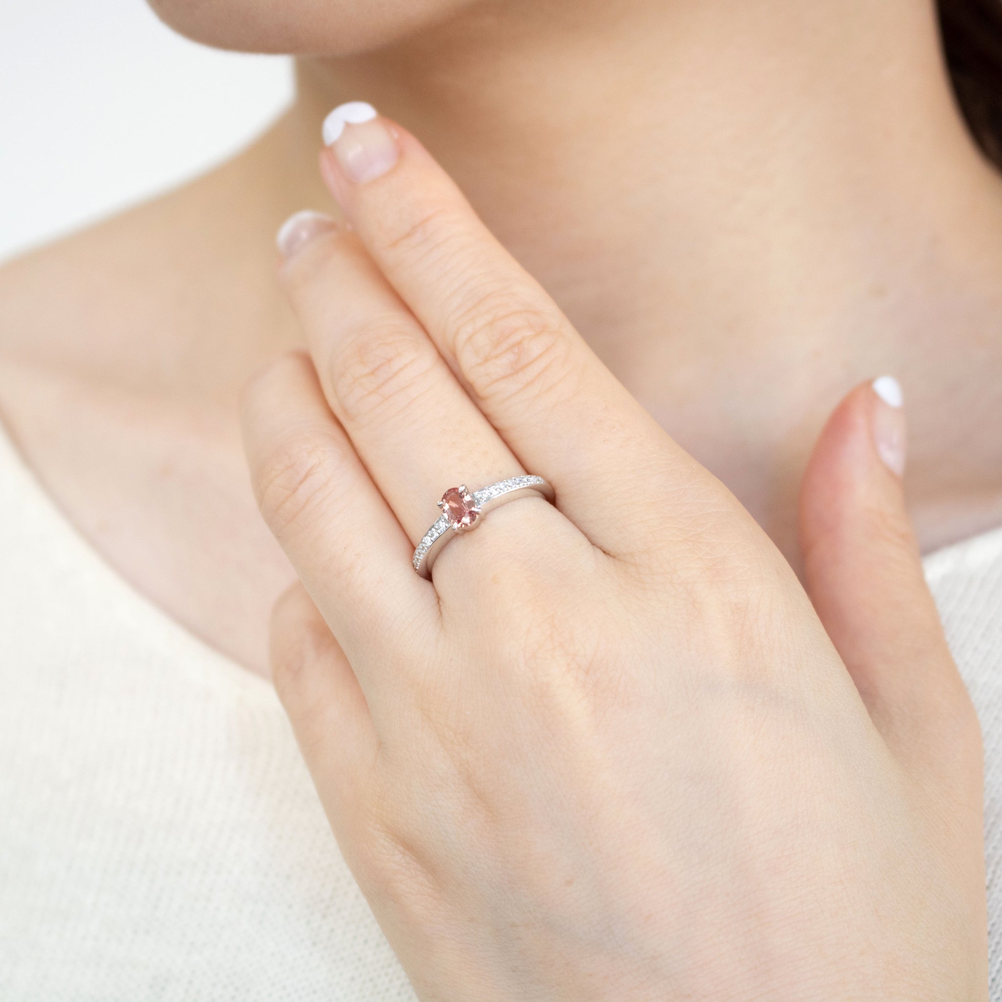 【限定1点】パパラチアサファイア/ダイヤモンド プラチナリング(9月誕生石/鑑別書付)《25C80132》