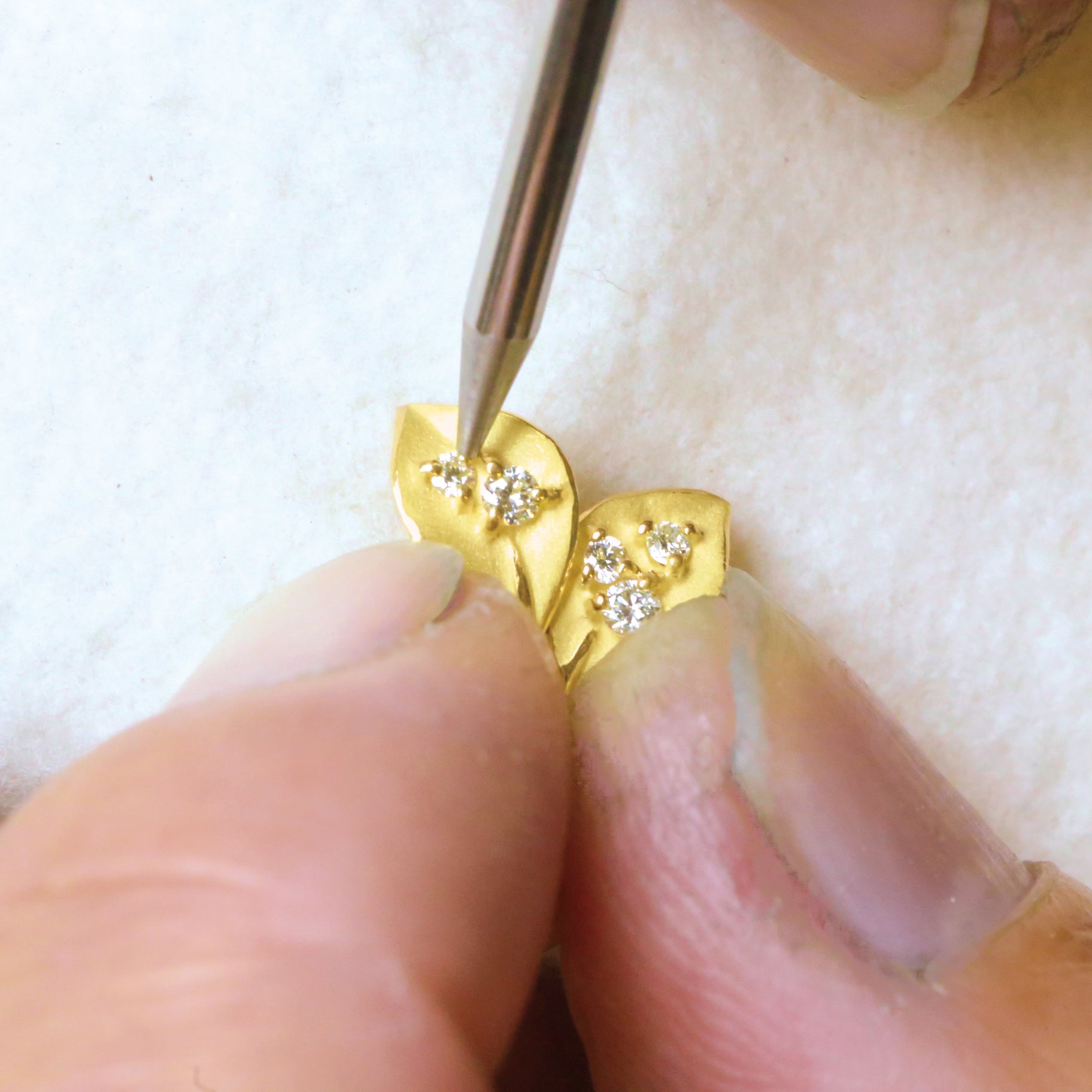 パール/ダイヤモンド K18ネックレス(アコヤ真珠/7mm/リーフ