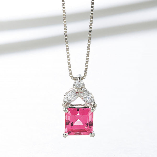 限定1点】ピンクスピネル/ダイヤモンド プラチナネックレス(1.14