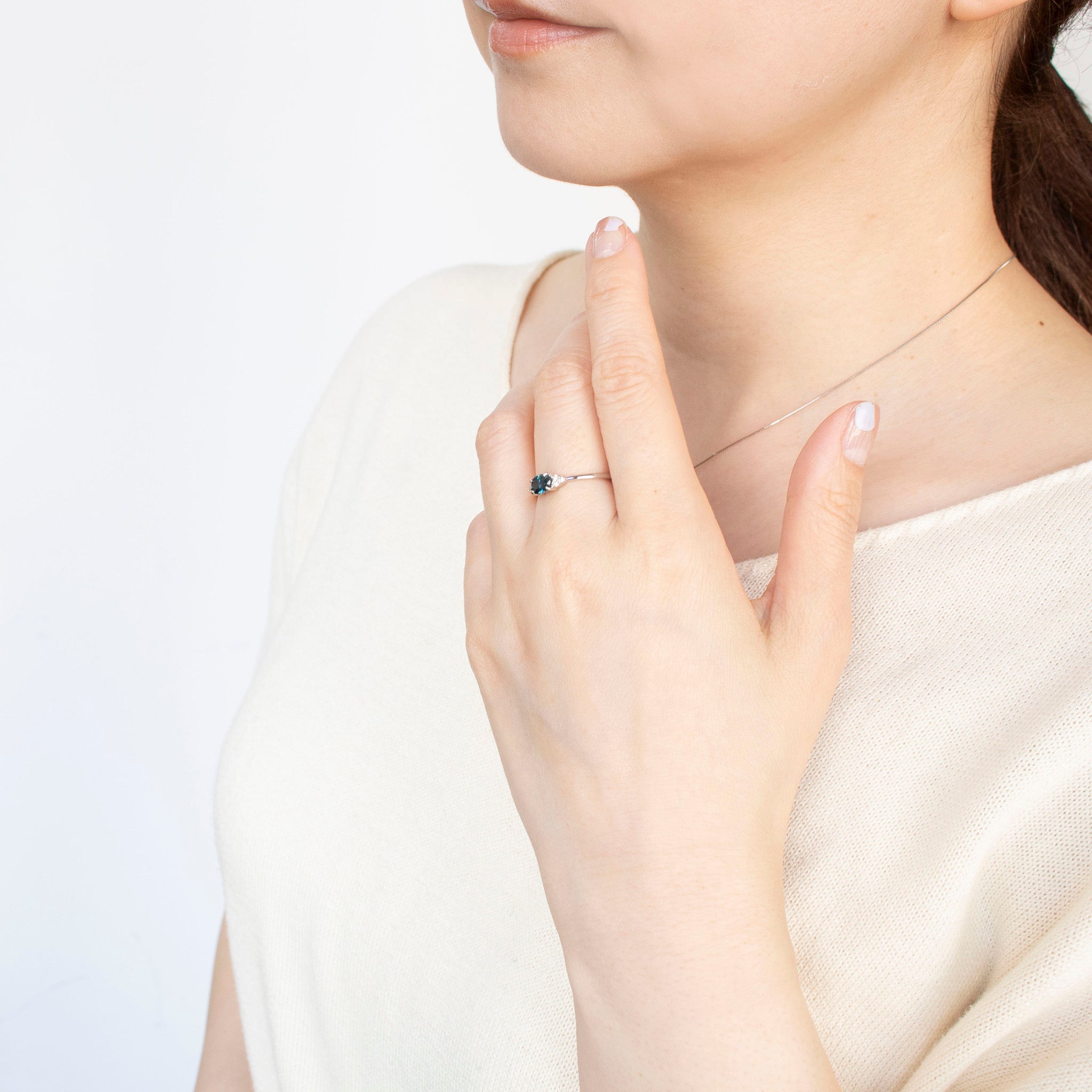 ティールサファイア1.3ct非加熱サファイアpt950/pt850ネックレス