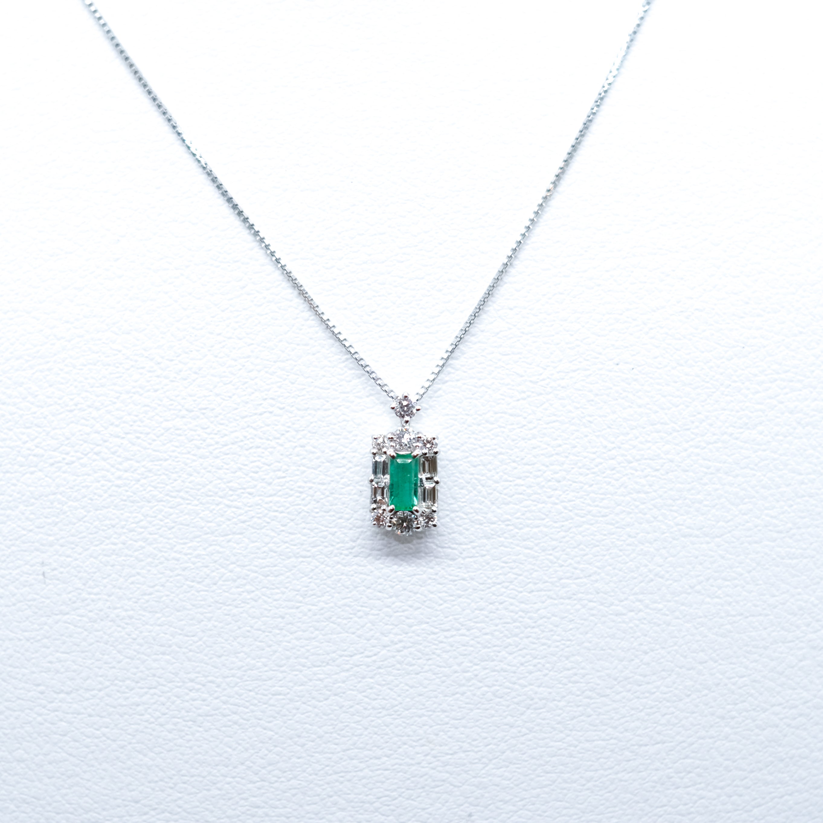 上質❣️濃厚グリーン✨計1.35CT✨プラチナエメラルドダイヤネックレス　トップ 上質❣️濃厚グリーン✨計1.35CT✨プラチナエメラルドダイヤ