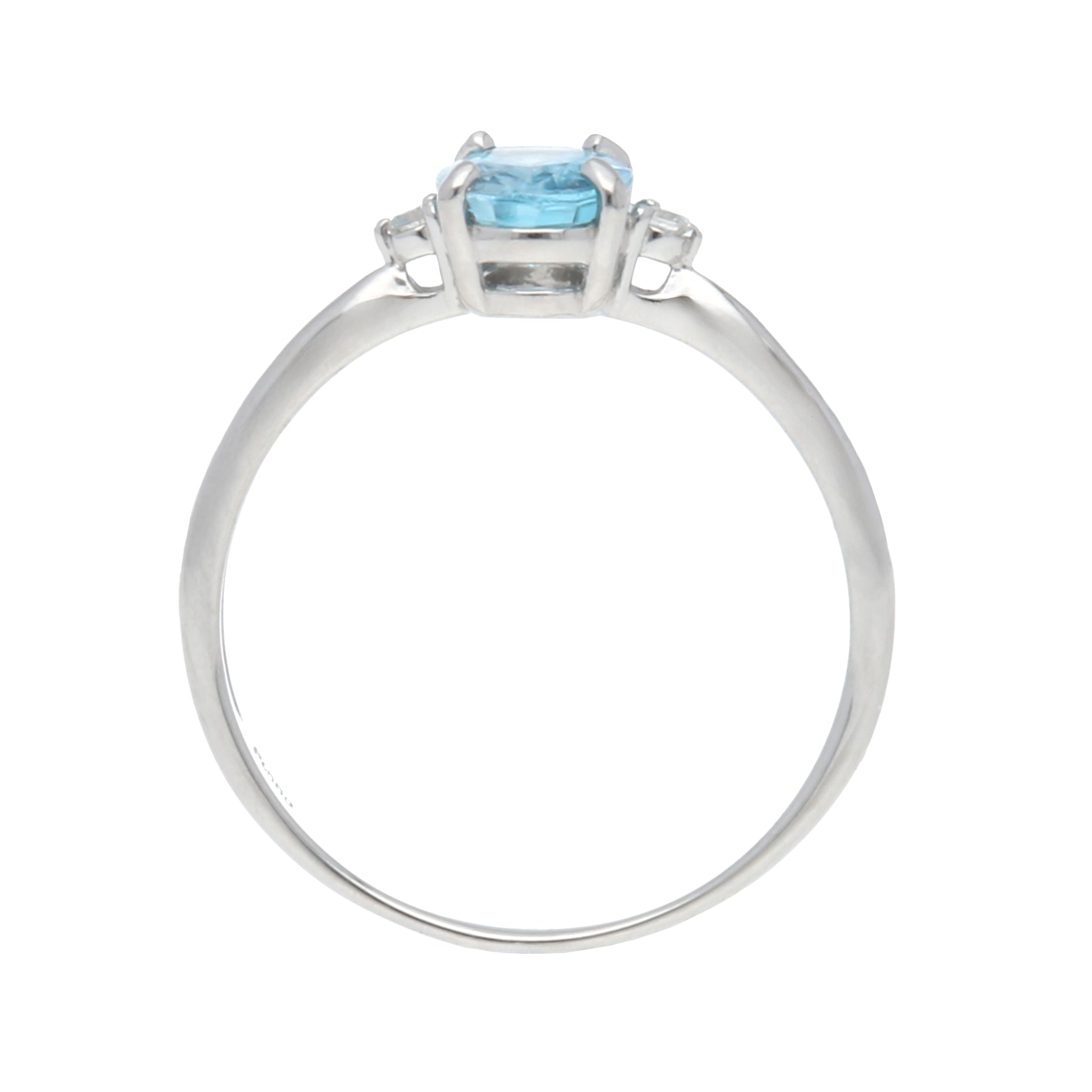 ブルージルコン リング ブルージルコン ダイヤモンドリング ZI 0.41ct D 0.15ct Pt900