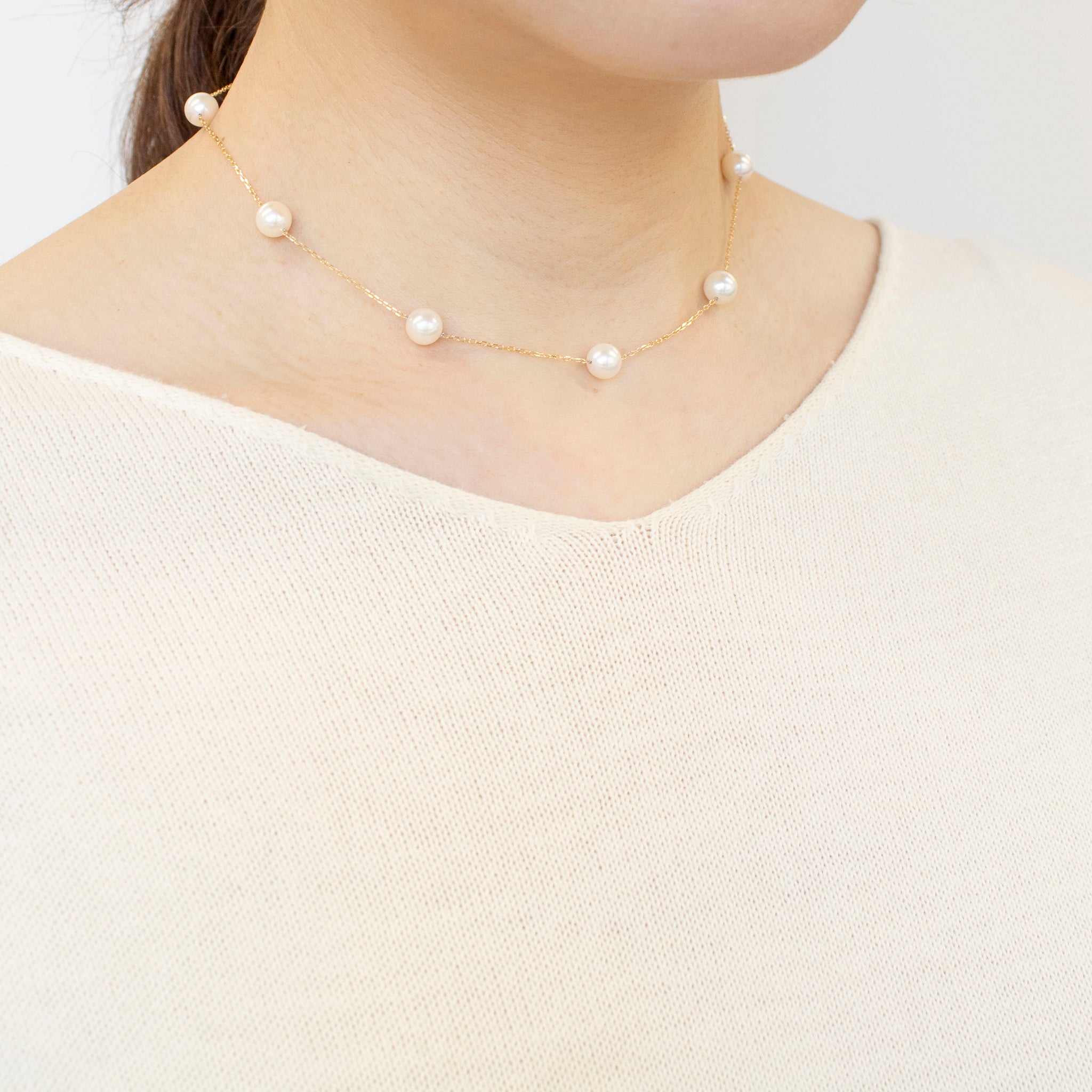 パール アクセサリー まとめ売り 11 パール K18ネックレス(アコヤ真珠/6.5mm/6月誕生石)《25H02205