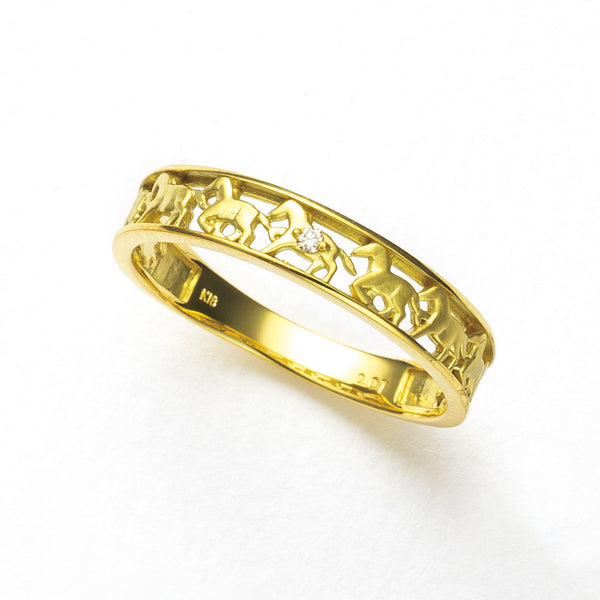 K18 ダイヤらリング ダイヤモンド K18リング(計0.5カラット/フリーサイズ/4月誕生石