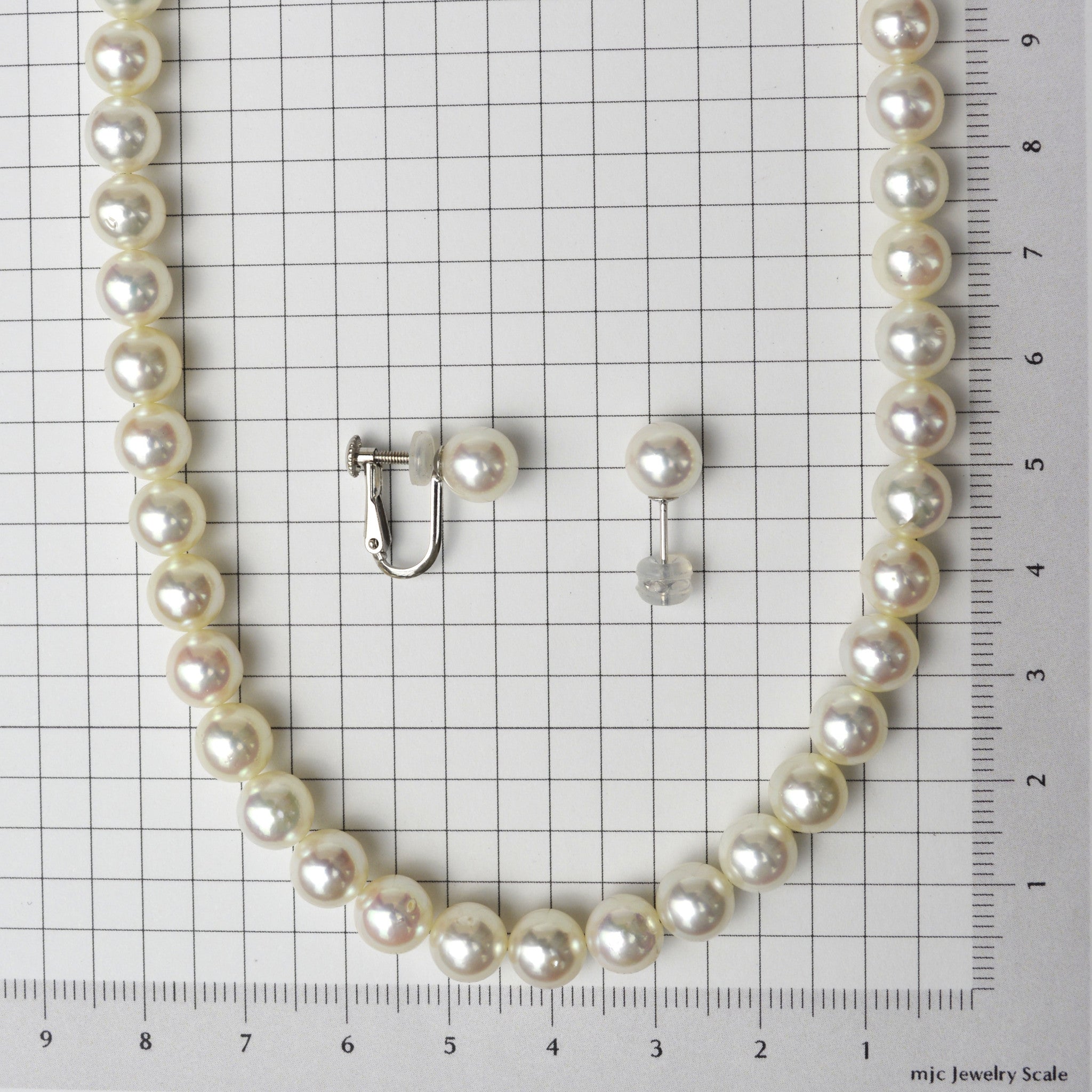 【限定3点】パール ネックレス＆ピアス(アコヤ真珠/7mm/無調色/2点セット/6月誕生石/鑑別書付)《25N00208-P》