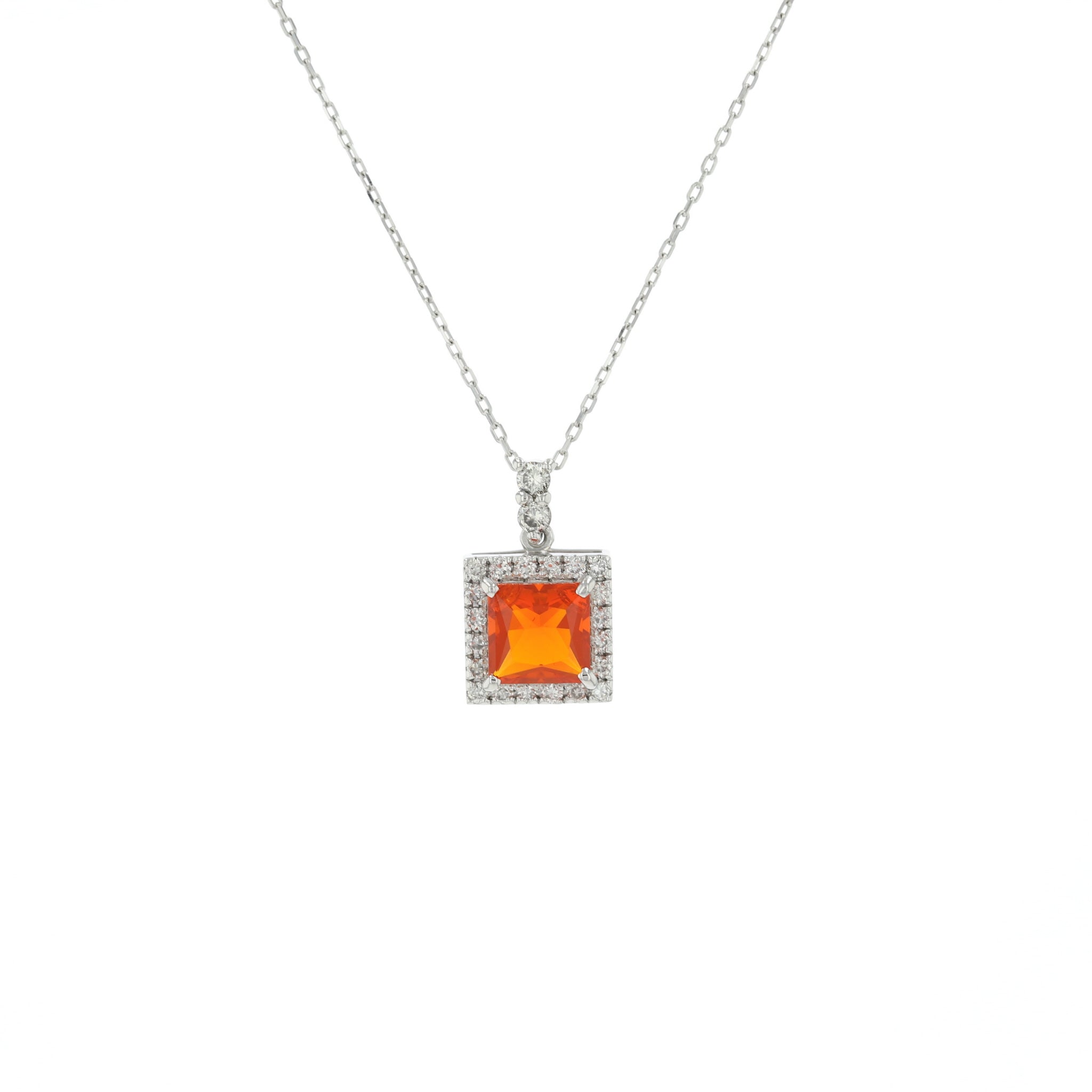 プラチナメキシコオパール (ファイア)ネックレス 5.28ct定価¥495000 メキシコ産ファイアオパール 2.78ct ダイヤモンド プラチナ