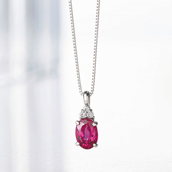 ルベライト/ダイヤモンド プラチナネックレス(鑑別書付)《25N00601