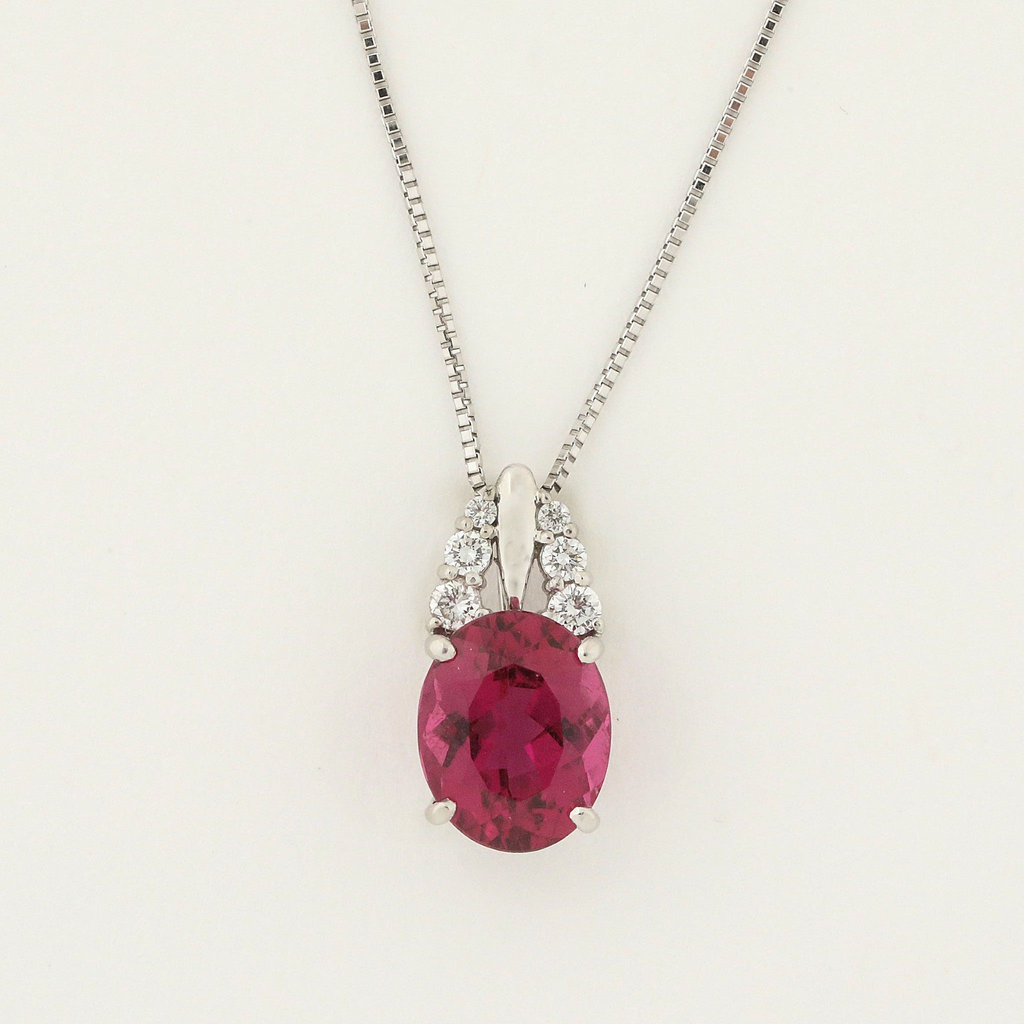 限定1点】ルベライト/ダイヤモンド プラチナネックレス(2.91カラット