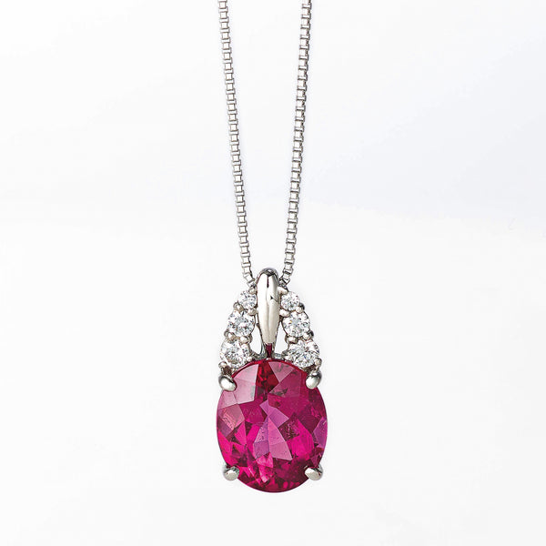 限定1点】ルベライト/ダイヤモンド プラチナネックレス(2.91