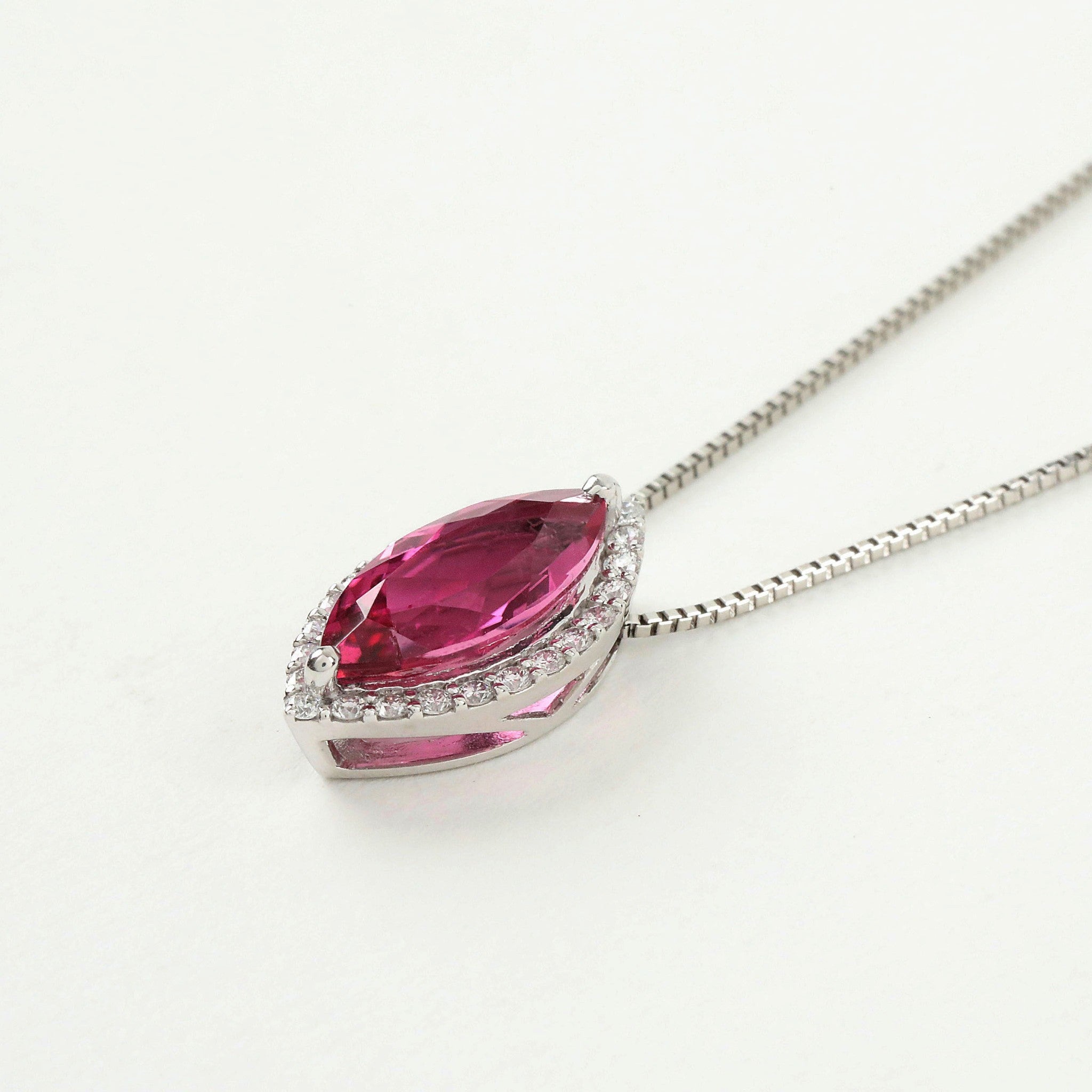 【限定1点】ルベライト/ダイヤモンド プラチナネックレス(1.57カラット/マーキスカット/鑑別書付)《25N00604》