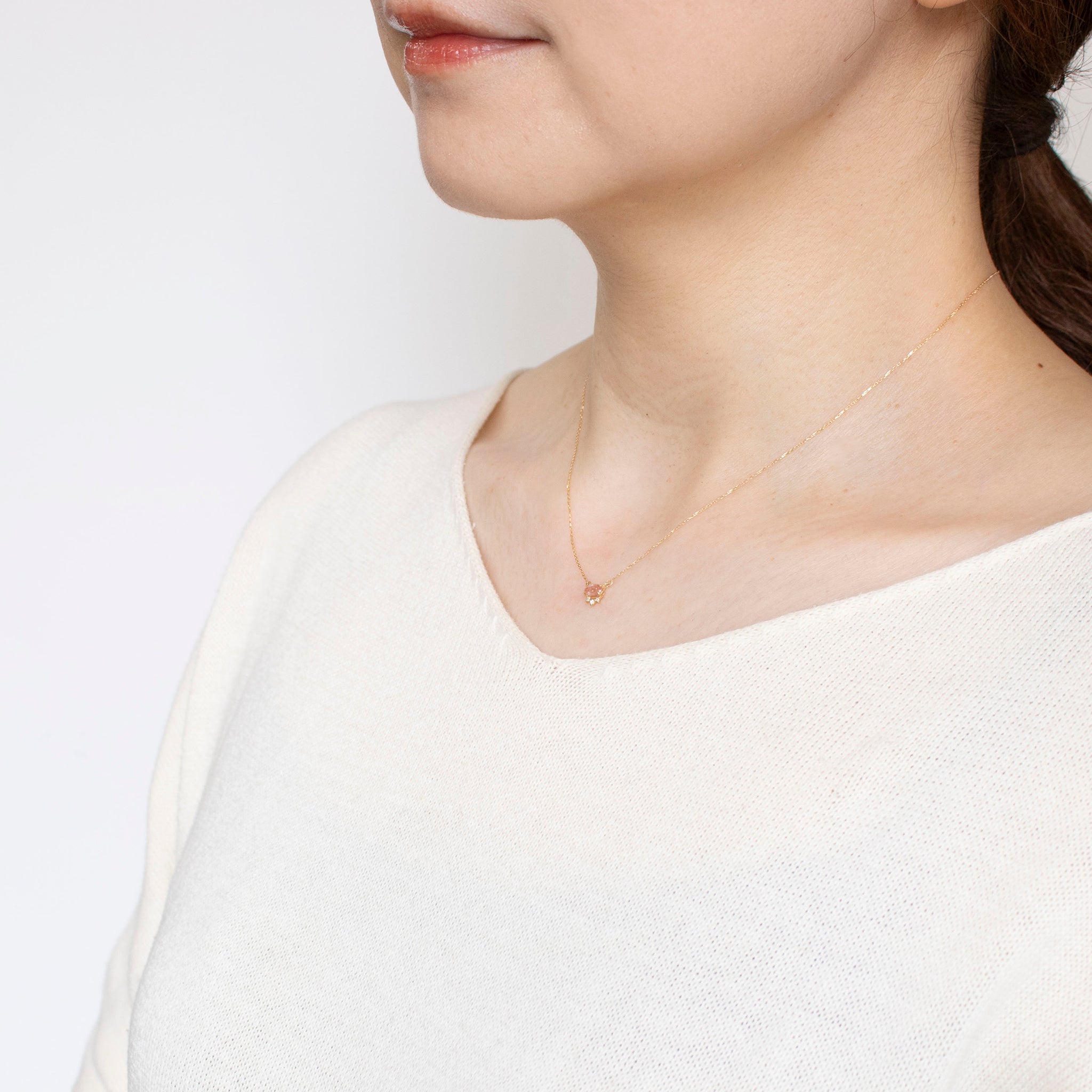 アンデシン/ダイヤモンド K18ネックレス《25N00803》