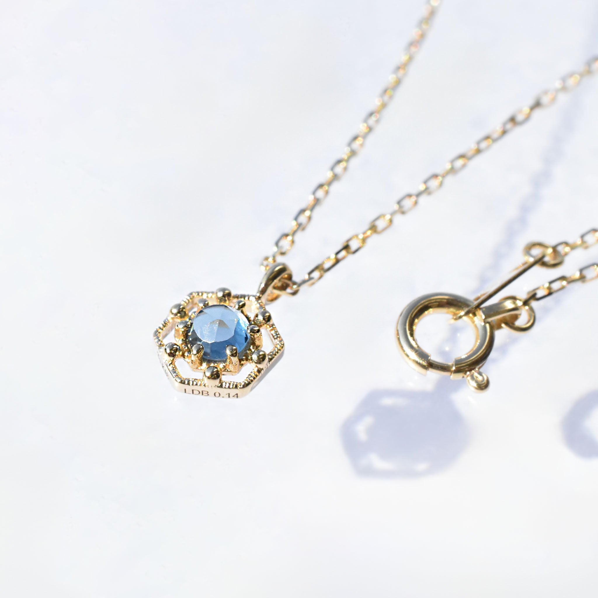 ブルートパーズ18Ｋネックレス K18イエローゴールドロンドンブルートパーズネックレス(RPN768