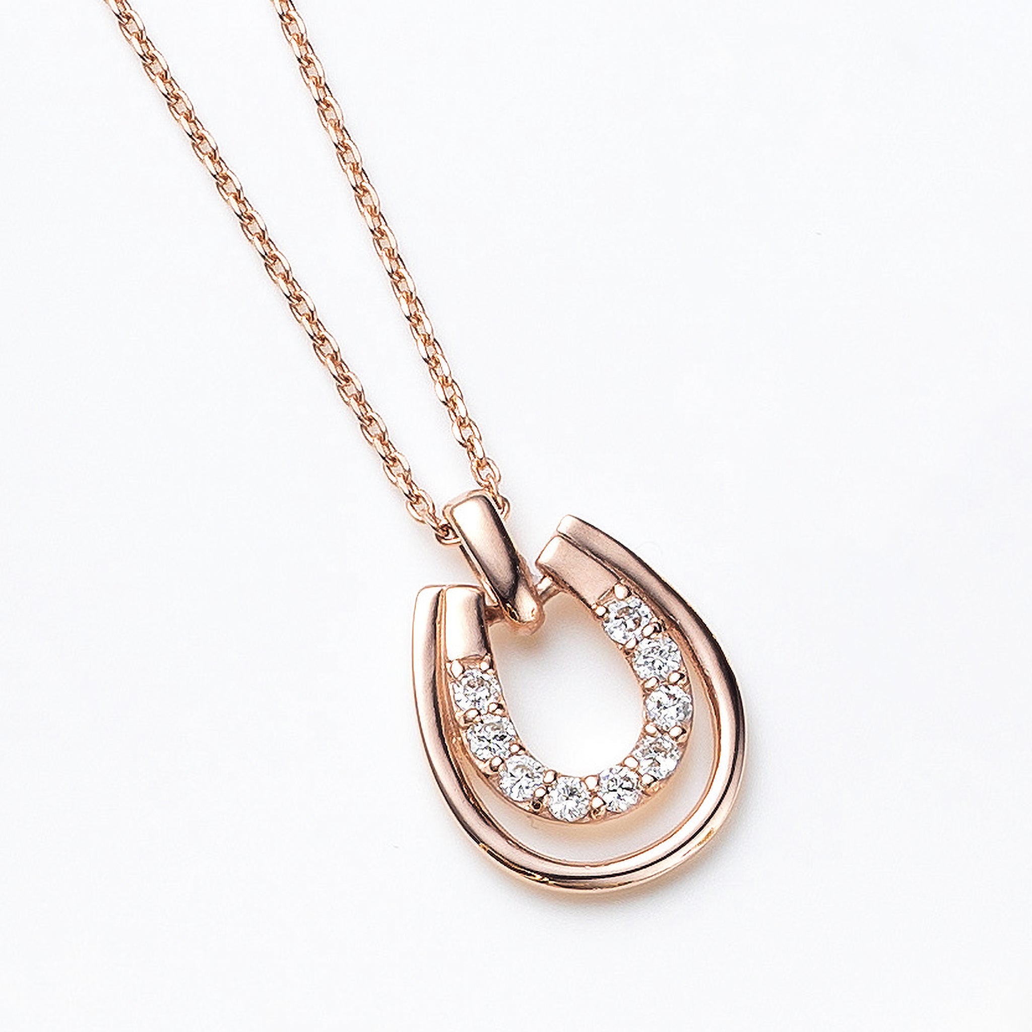 ダイヤモンド K18ネックレス(馬蹄モチーフ)《25N01706