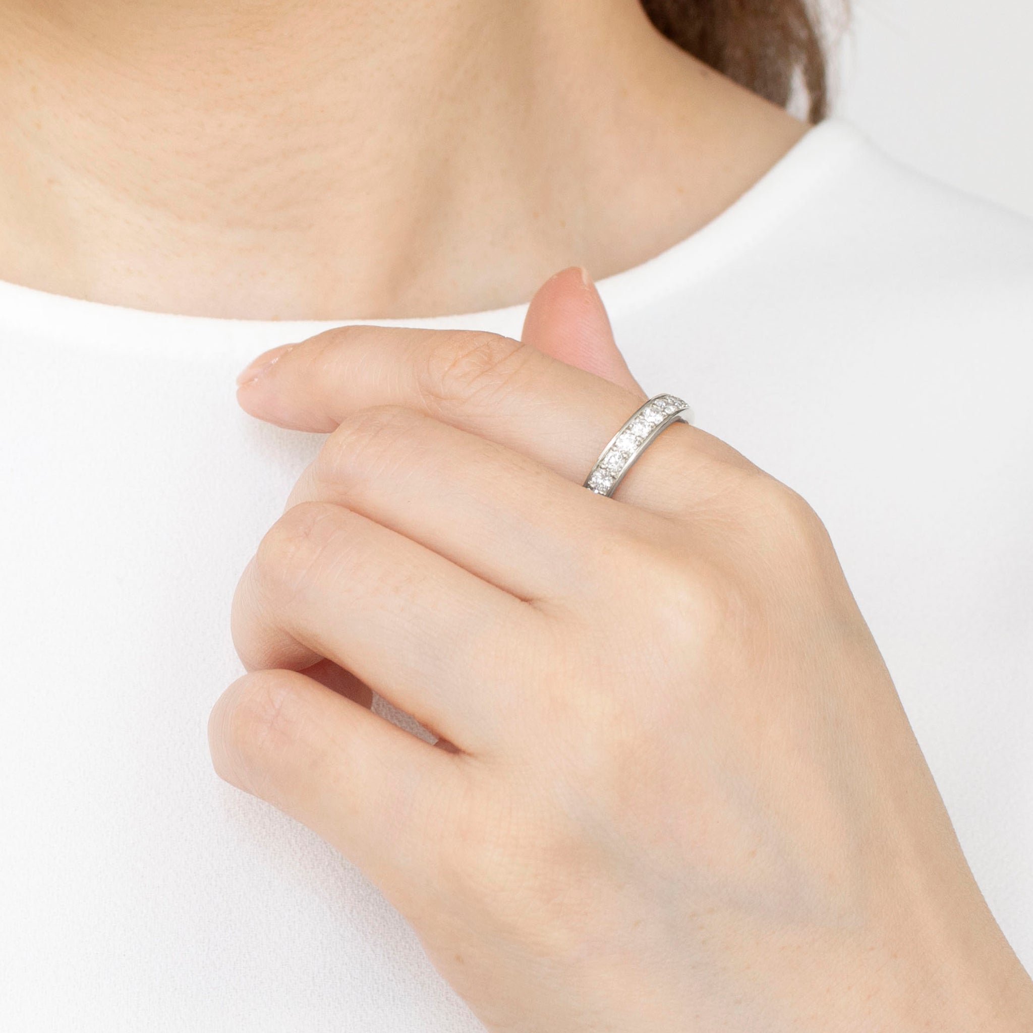 最終交渉可JQ227★高級 ダイヤモンド0.88ct プラチナ リング ダイヤモンド プラチナリング(計0.7カラットハーフエタニティ/4月