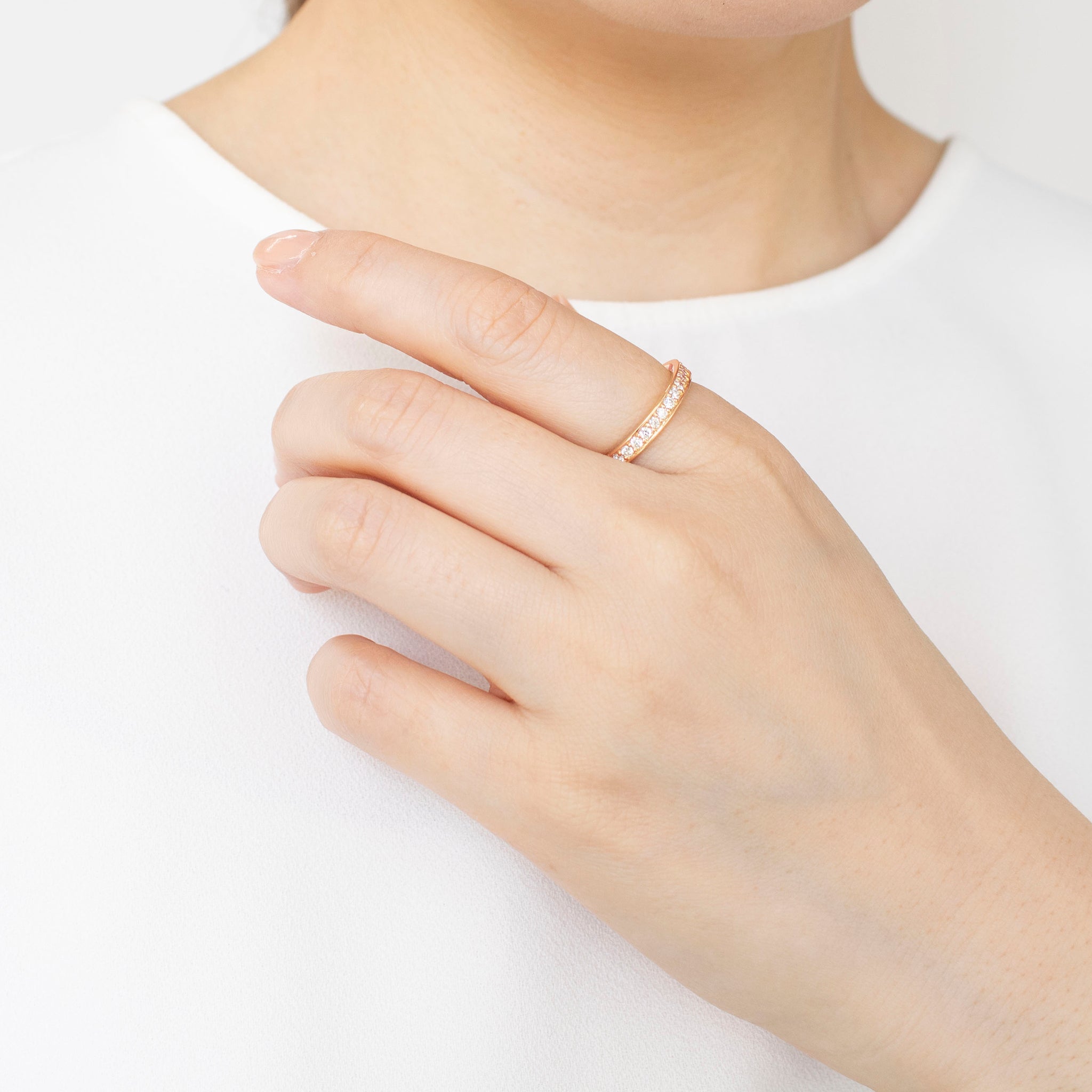 ダイヤモンド K18リング(計0.3カラット/ハーフエタニティ/4月誕生石