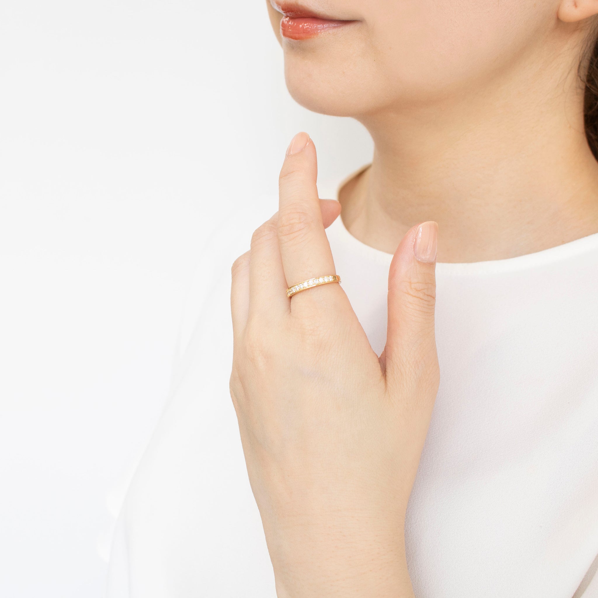 K18 ダイヤモンドファッションデザインリング 新品未使用 ダイヤモンド K18リング(計0.5カラット/フリーサイズ/4月誕生石