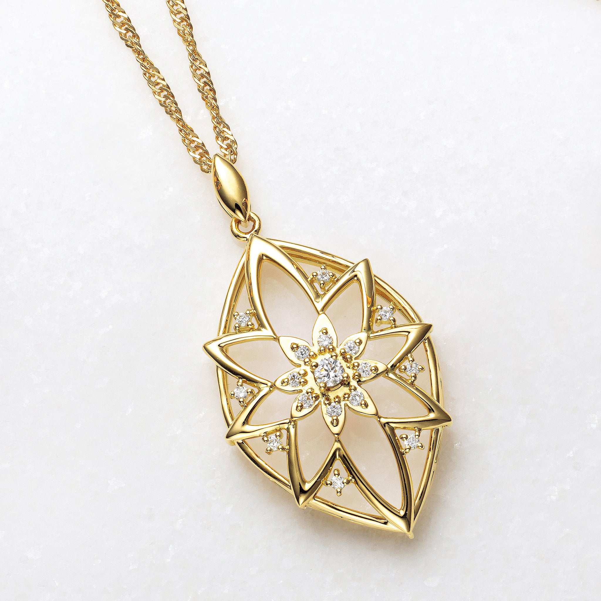 ダイヤモンド K18ネックレス(ロング/60cm/4月誕生石/鑑別書付