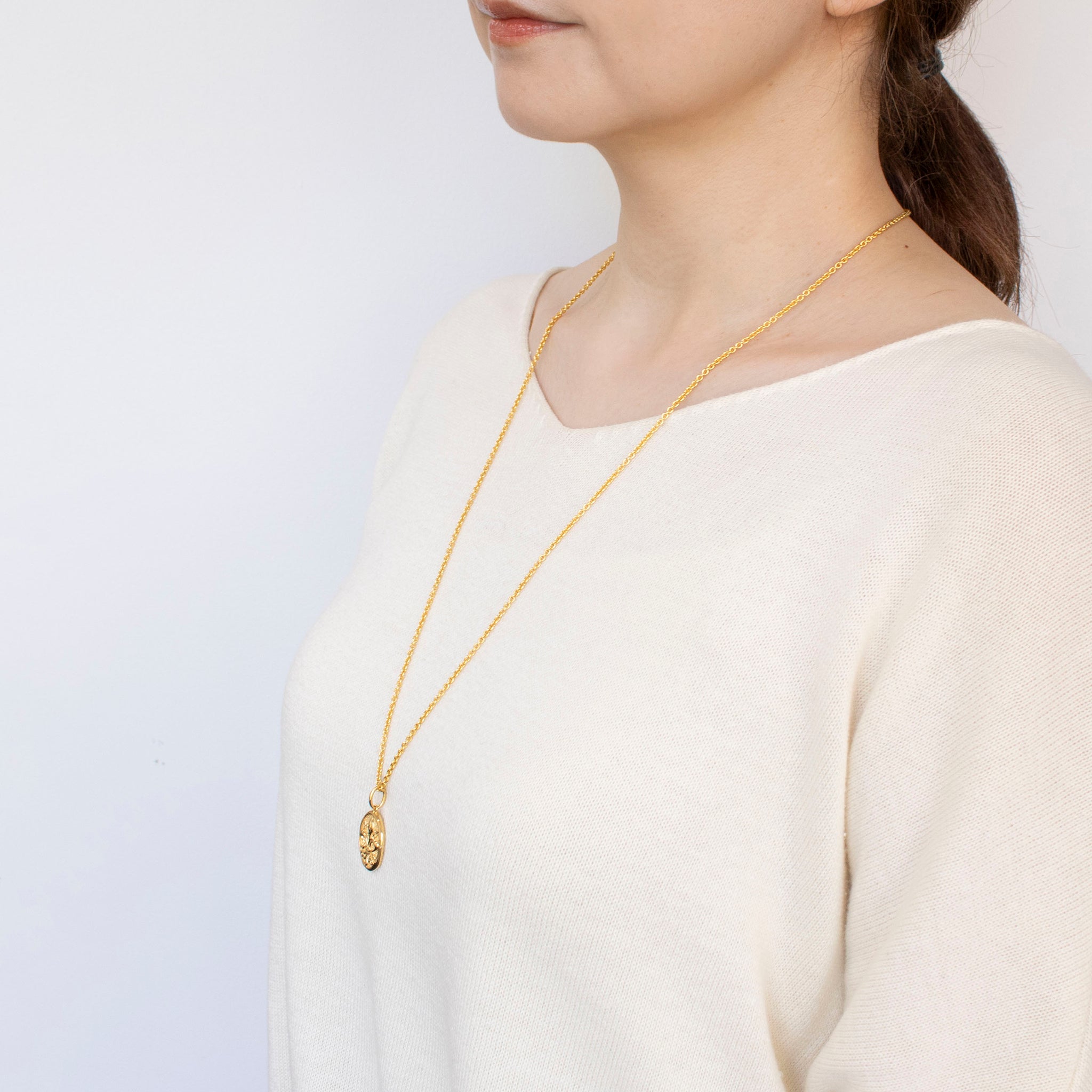 シルバーネックレス(コインモチーフ/ロング/70cm)《25N02104