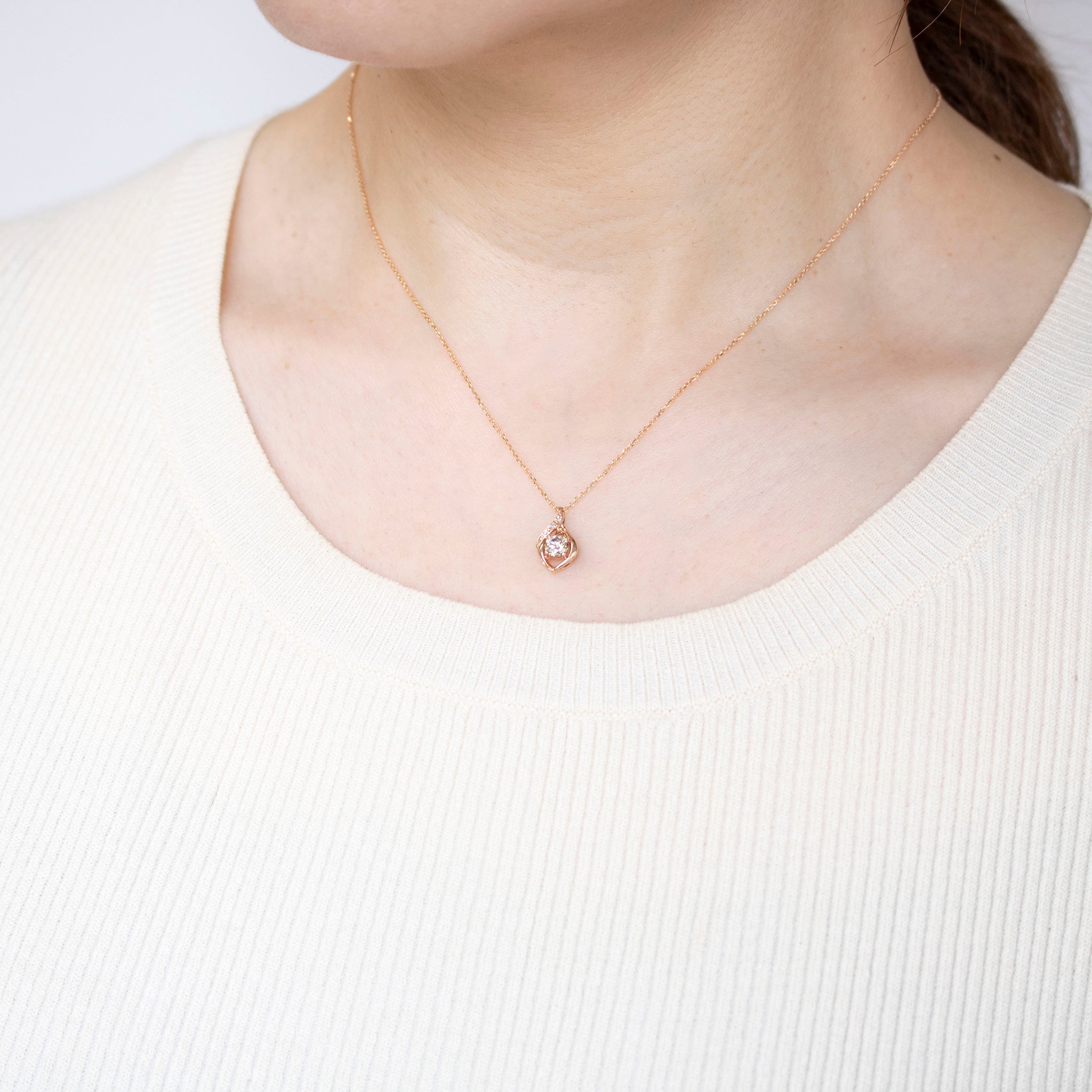 ダイヤモンド K18ネックレス(0.3カラット/ベリーライトブラウン