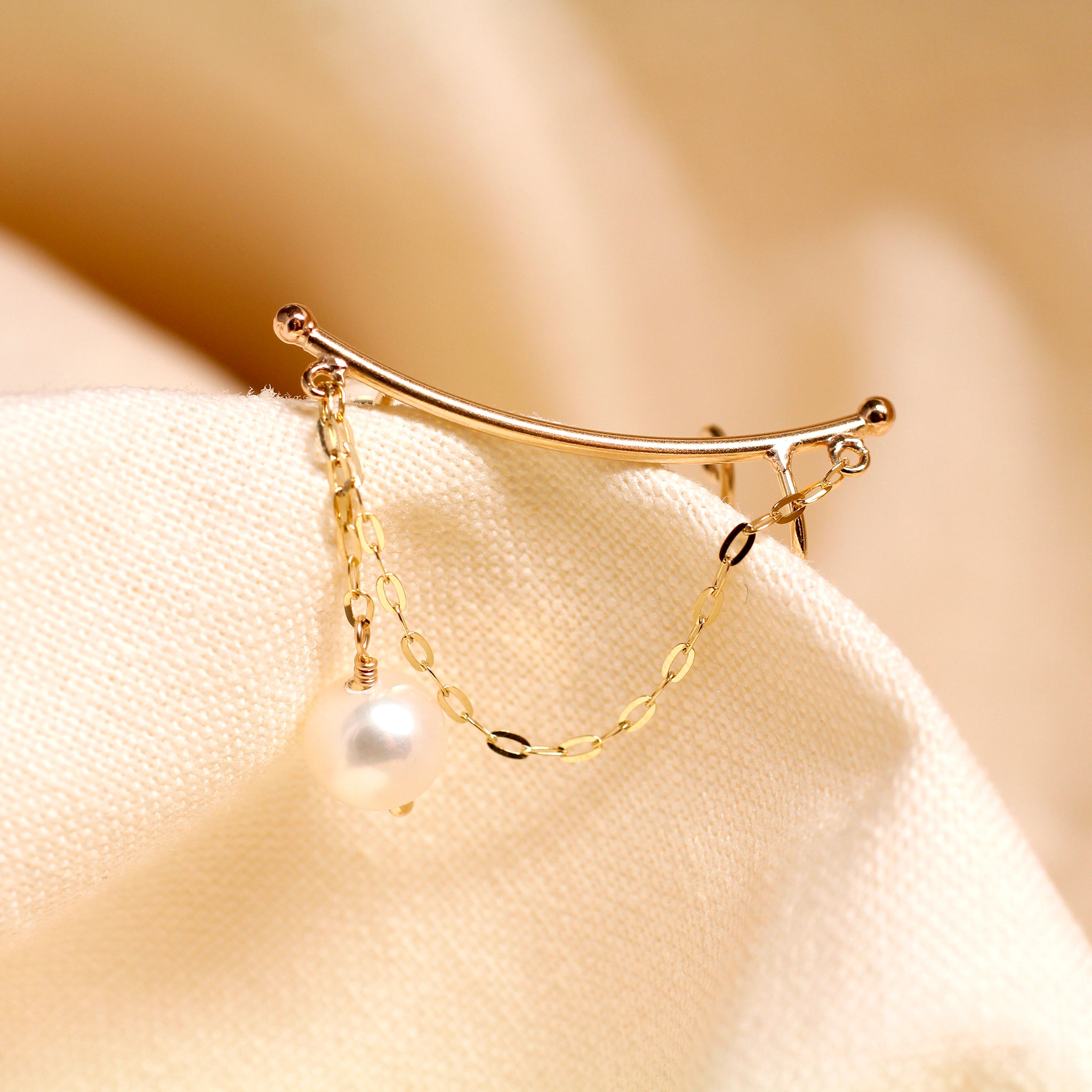 パール K10ピアス(淡水真珠/5mm/片側/左耳用/6月誕生石)《25N02501》
