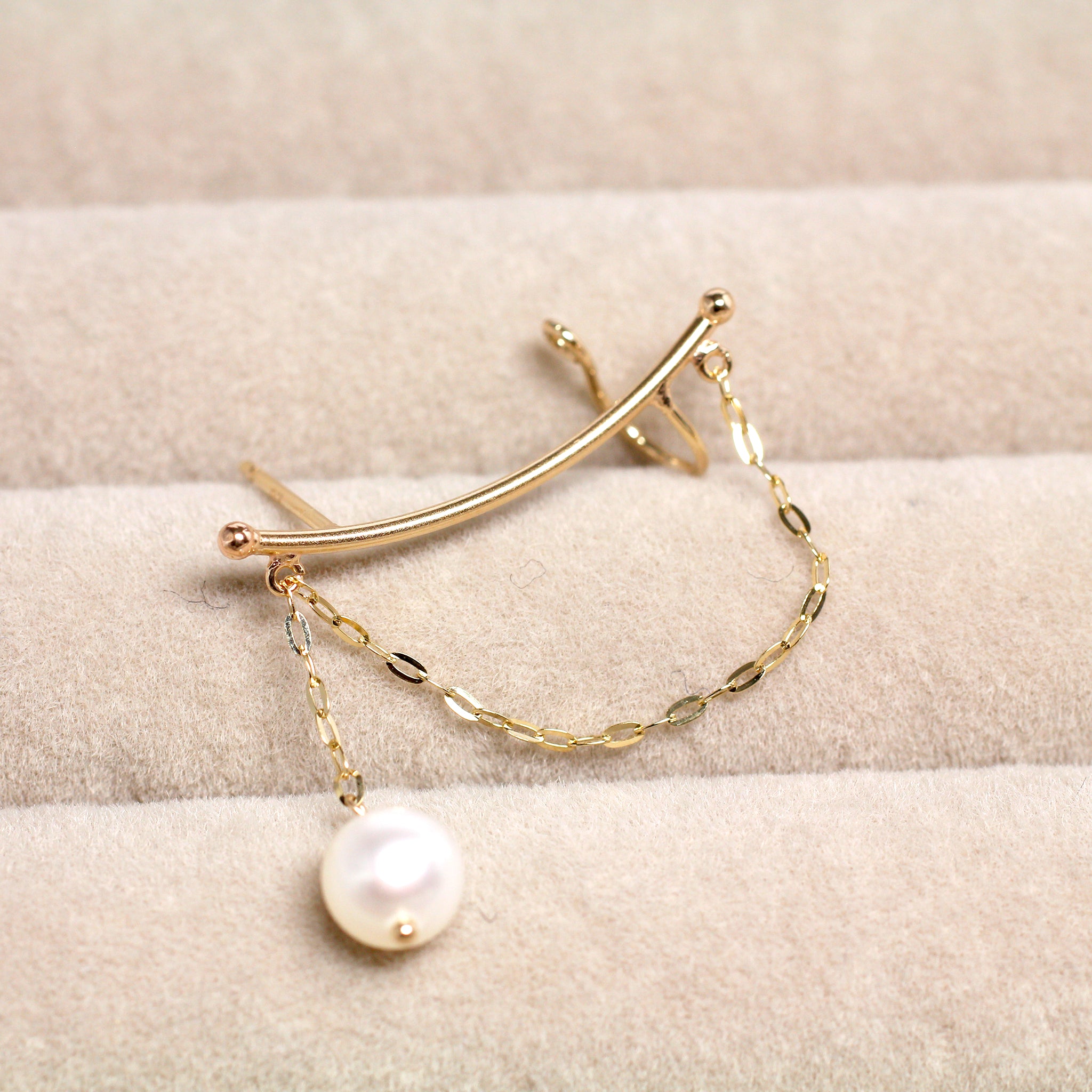 パール K10ピアス(淡水真珠/5mm/片側/左耳用/6月誕生石)《25N02501》