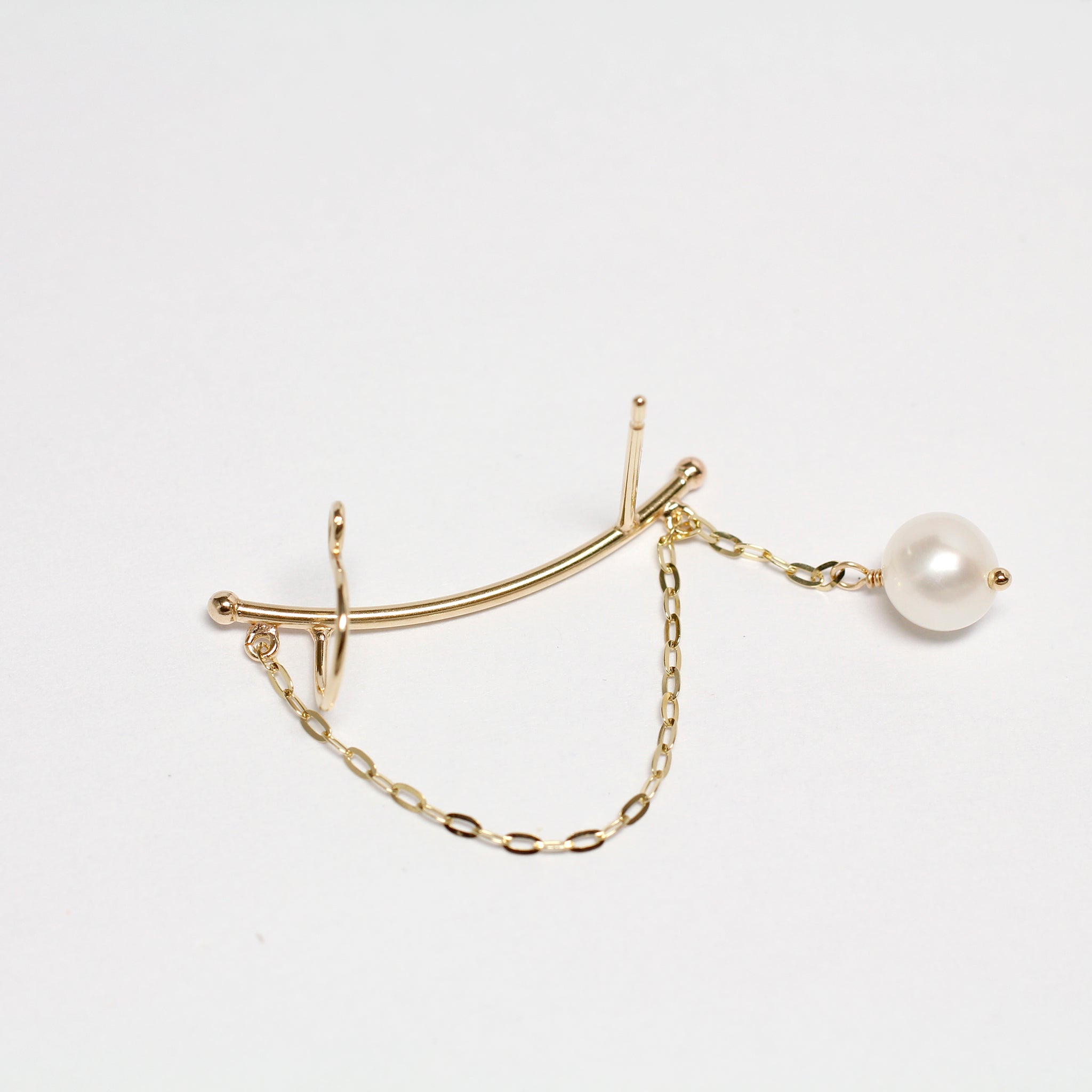 パール K10ピアス(淡水真珠/5mm/片側/左耳用/6月誕生石)《25N02501》